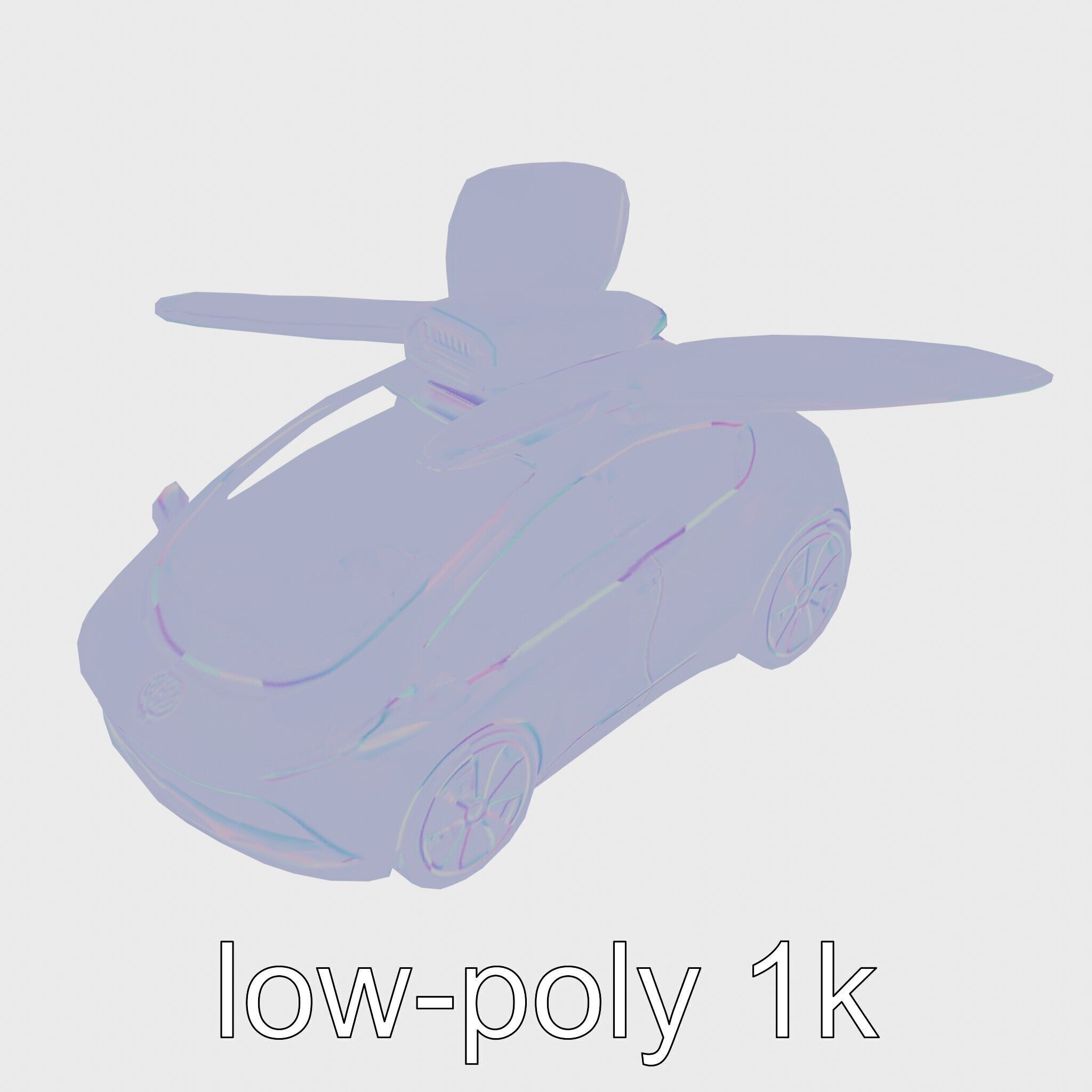 Futuristic Flying Taxi Concept Car Low-poly 3D model_24