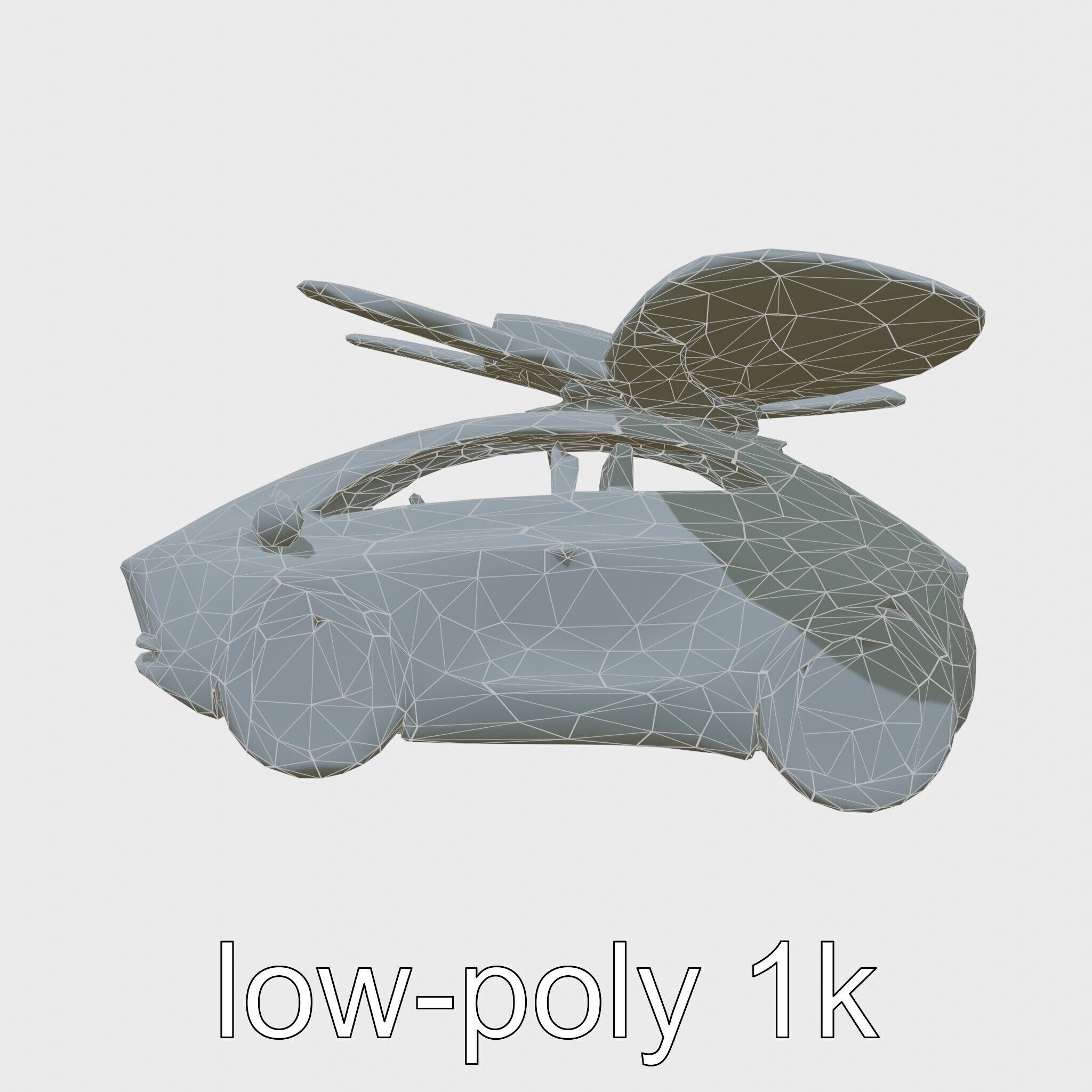 Futuristic Flying Taxi Concept Car Low-poly 3D model_17