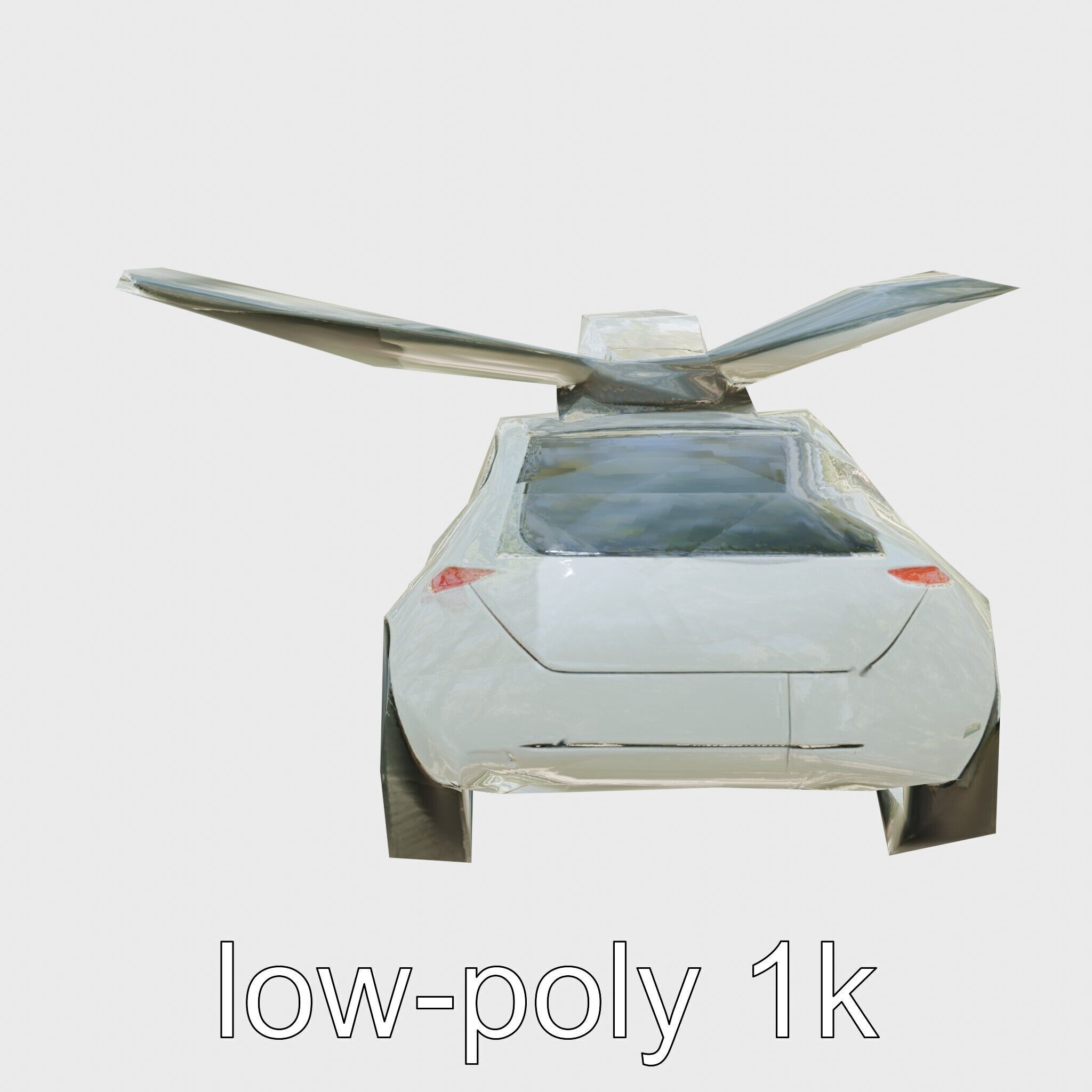 Futuristic Flying Taxi Concept Car Low-poly 3D model_4
