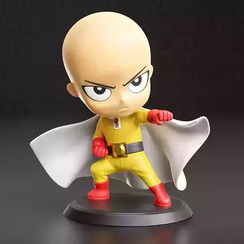 One Punch Man - Serious Chibi Saitama STL Ready for 3D Printing