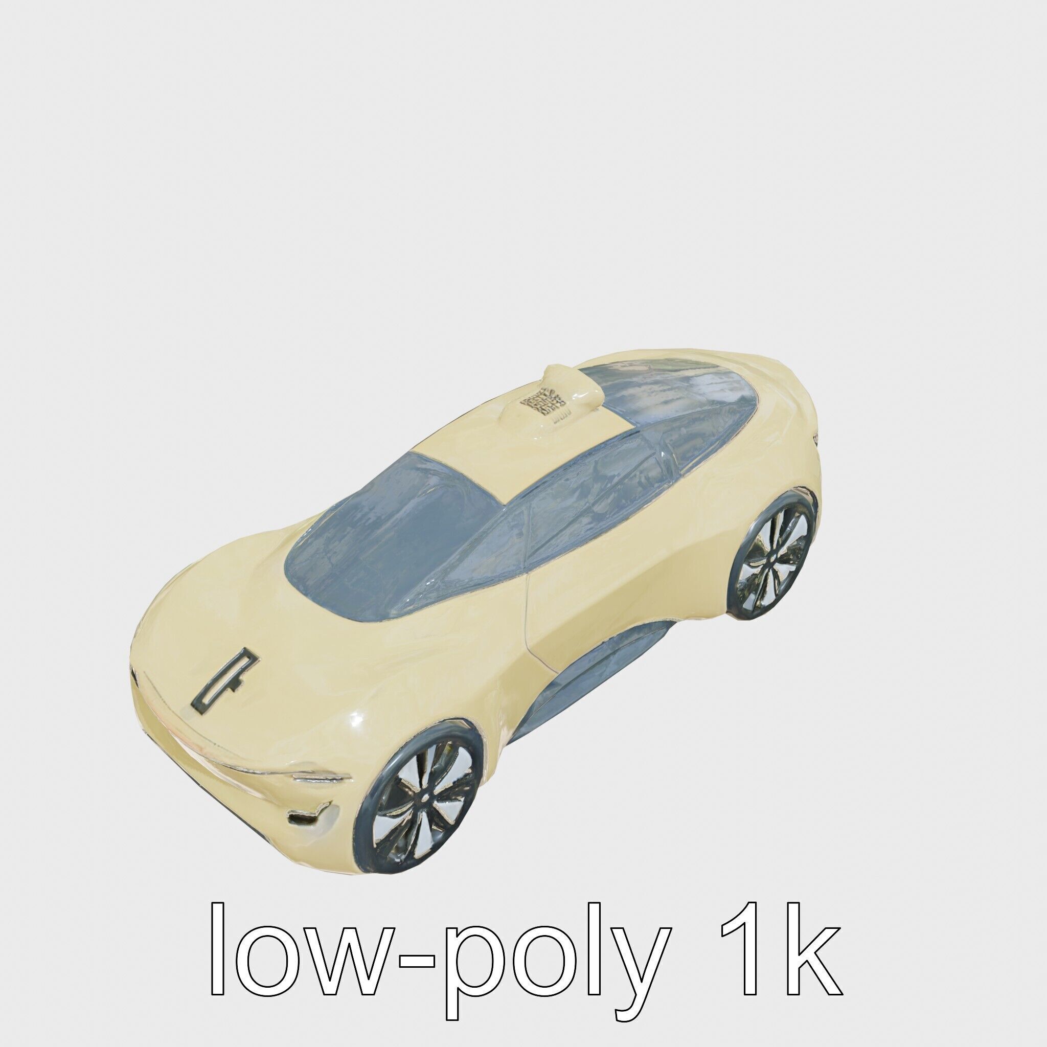 Futuristic Flying Taxi Concept Car Model Low-poly 3D model_9