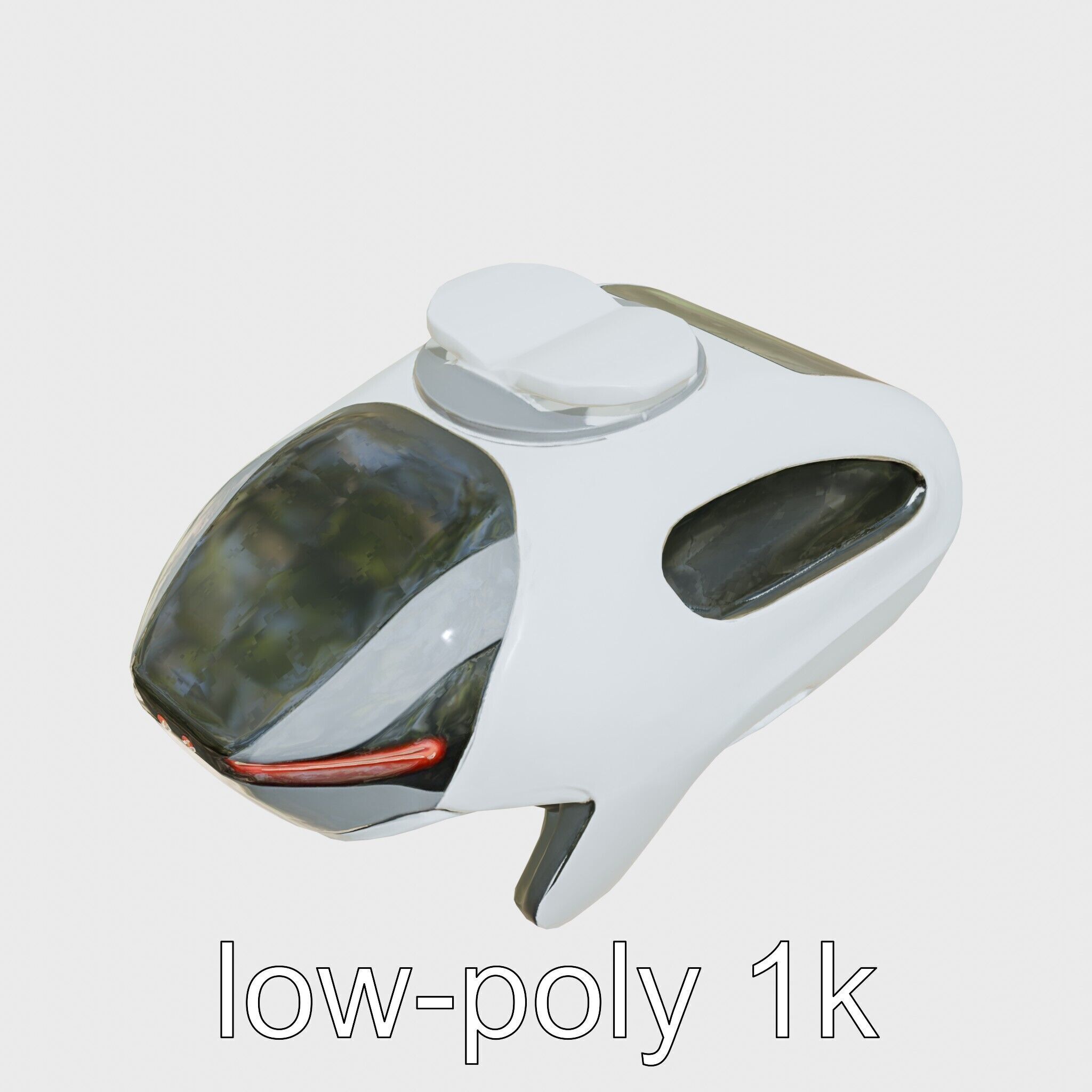 Futuristic Flying Car Taxi Concept Model Low-poly 3D model_9