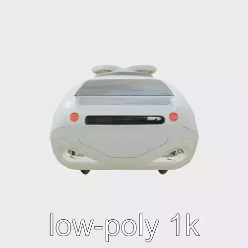 Futuristic Flying Car Taxi Concept Model Low-poly 3D model