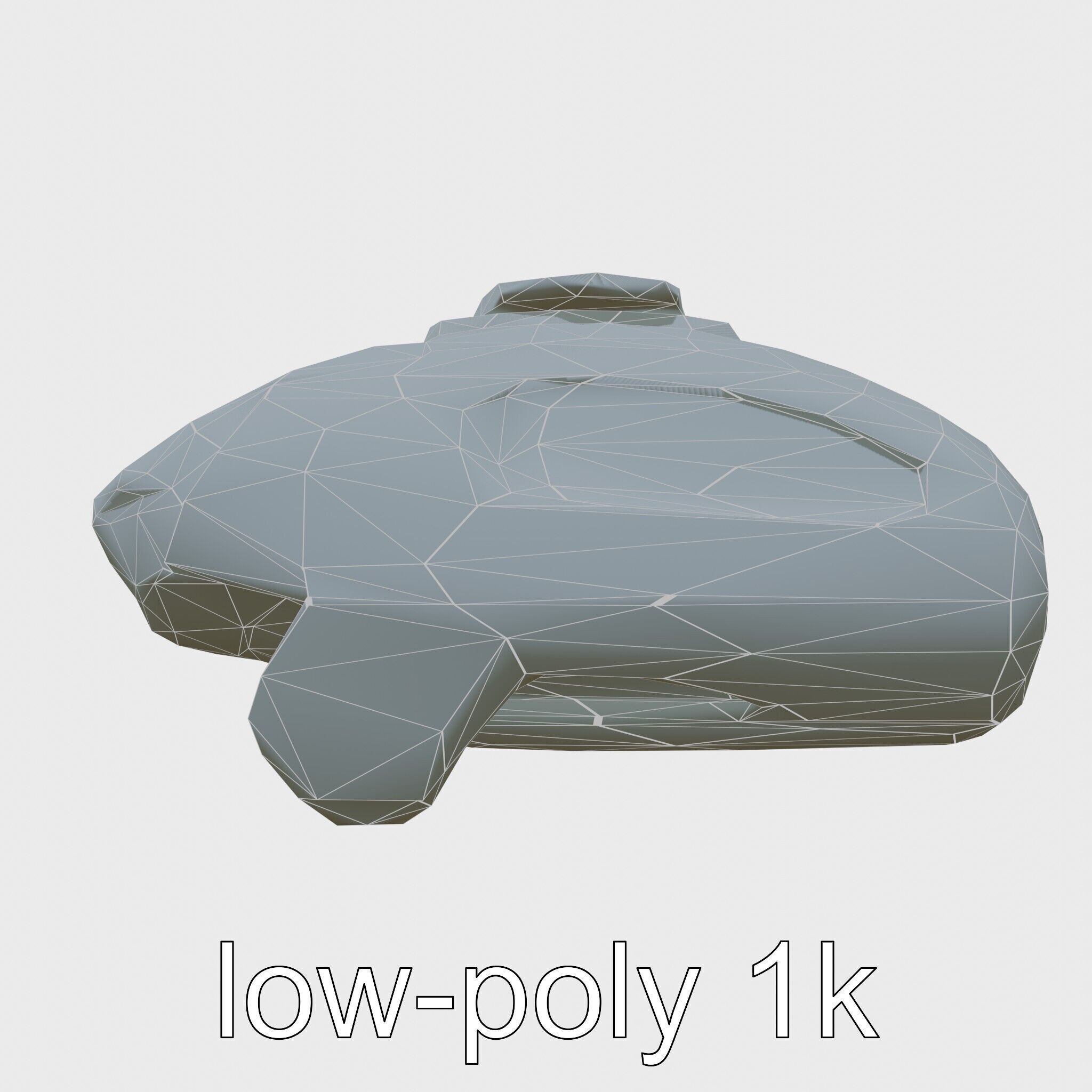 Futuristic Flying Car Taxi Concept Model Low-poly 3D model_7