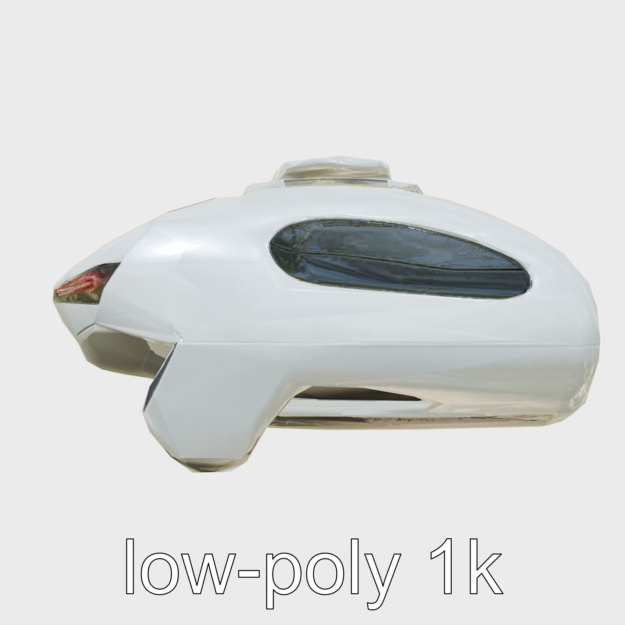 Futuristic Flying Car Taxi Concept Model Low-poly 3D model_4