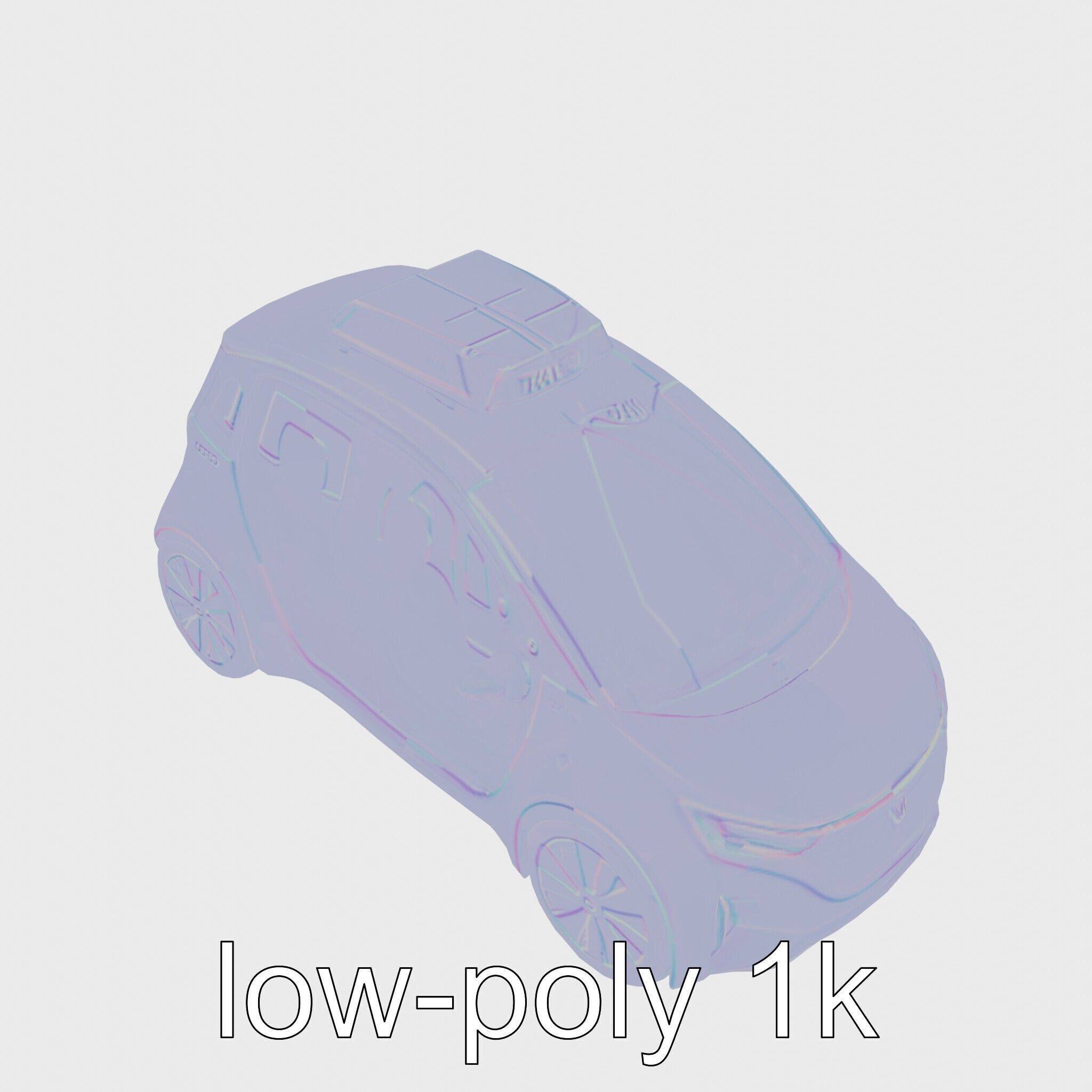 Futuristic Flying Concept Taxi Car Model Low-poly 3D model_23