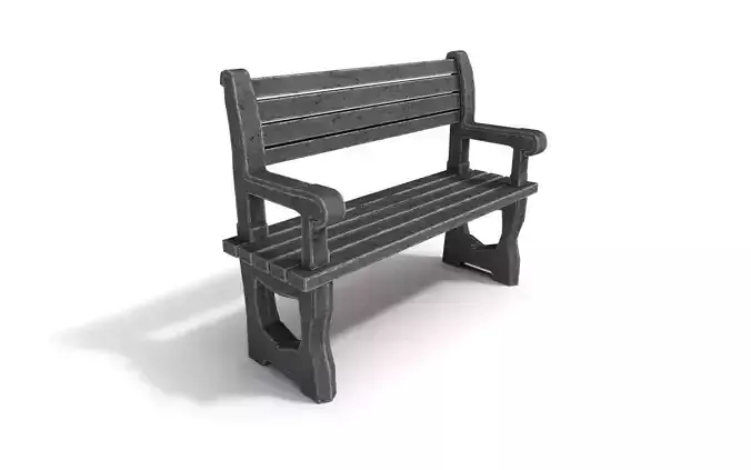 Bench Low-poly 3D model