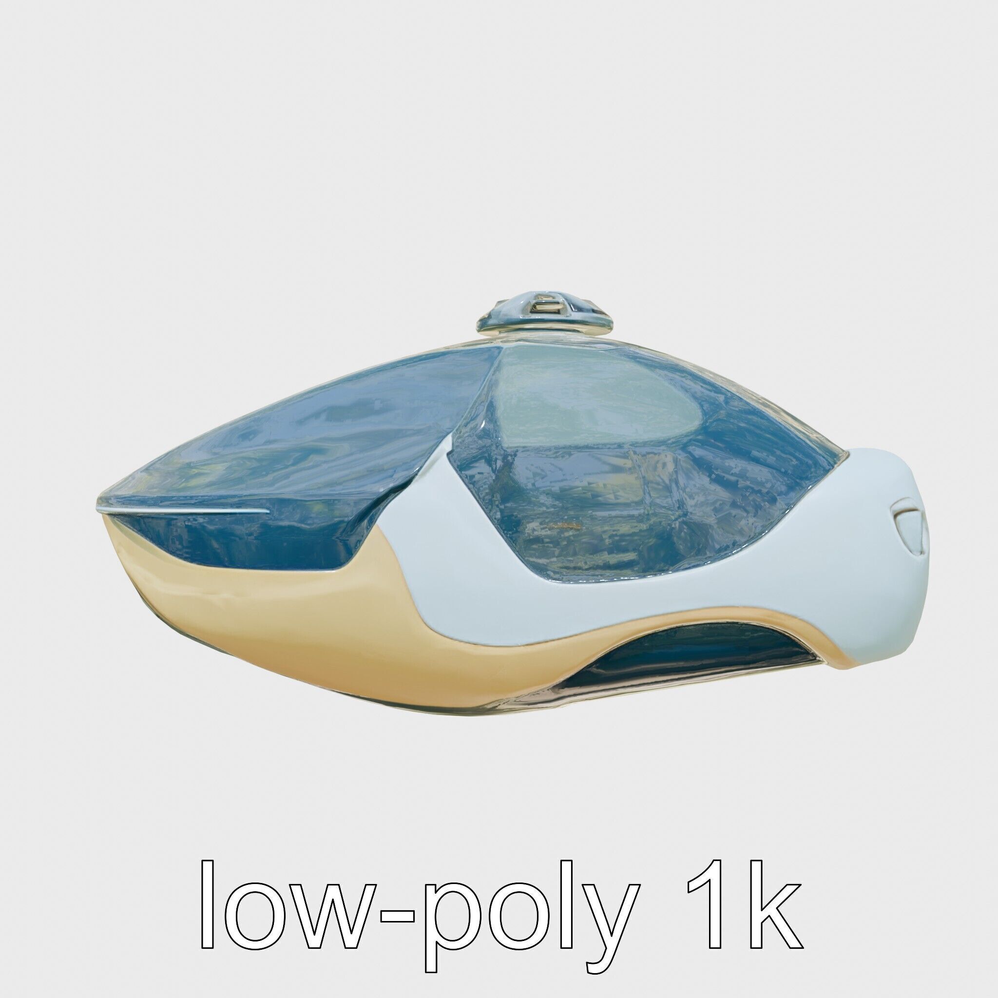 Futuristic Flying Taxi Concept Model Low-poly 3D model_16