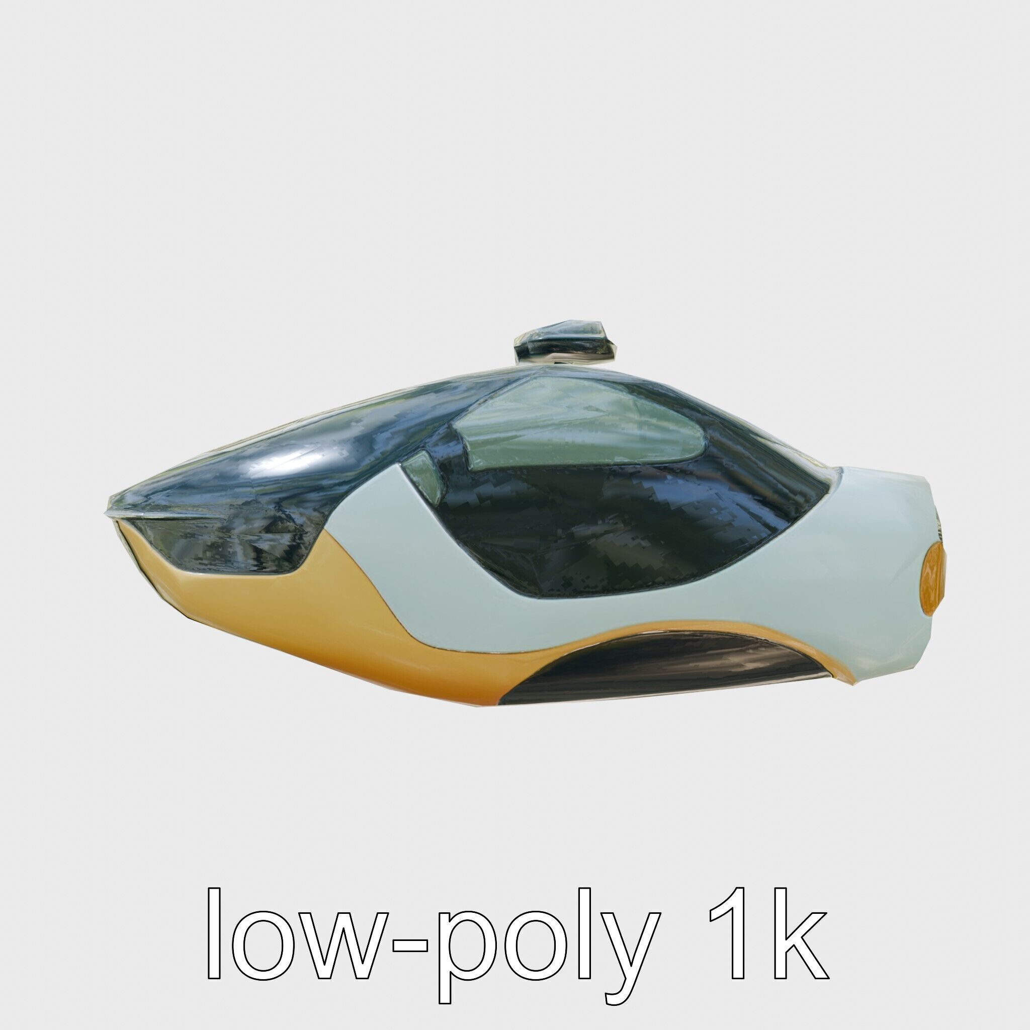 Futuristic Flying Taxi Concept Model Low-poly 3D model_4