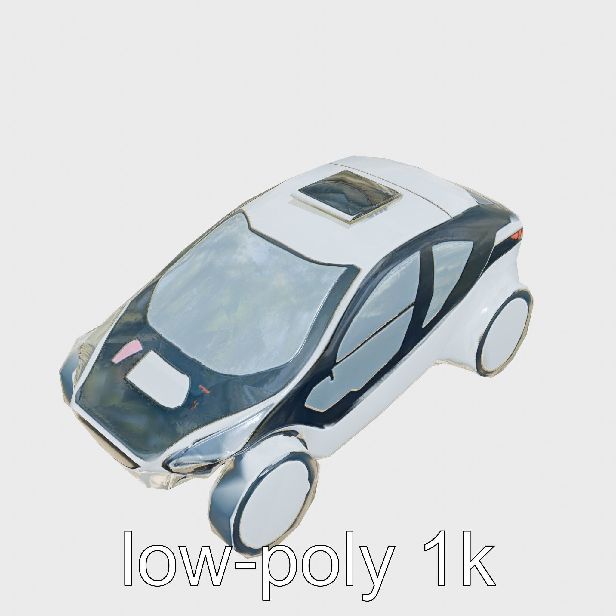 Futuristic Flying Taxi Concept Car Model Low-poly 3D model_10