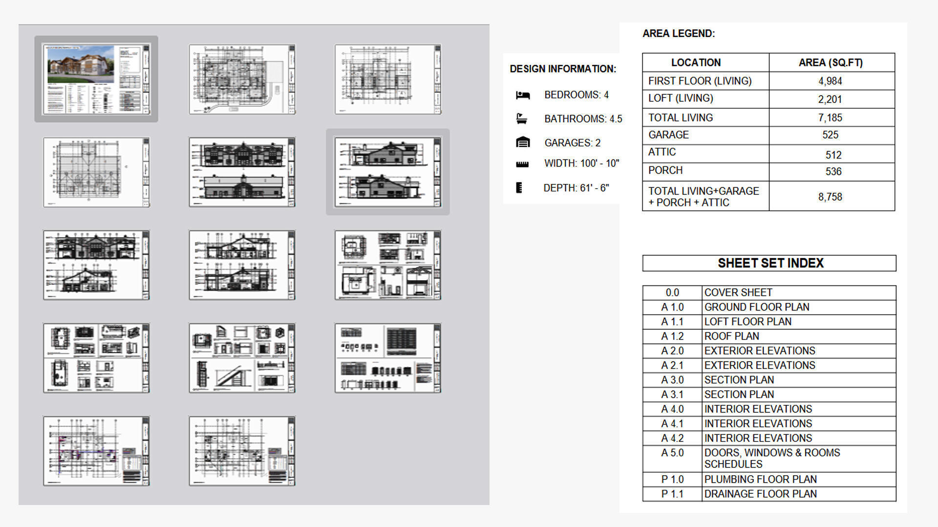 Revit Barndominium House FBX CAD Blue prints 3D model_4