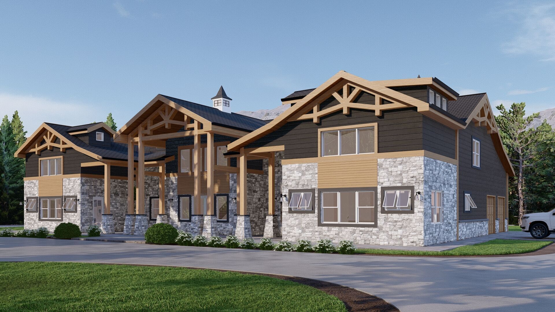 Revit Barndominium House FBX CAD Blue prints 3D model_2