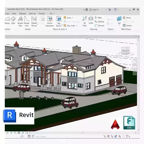 Revit Barndominium House FBX CAD Blue prints