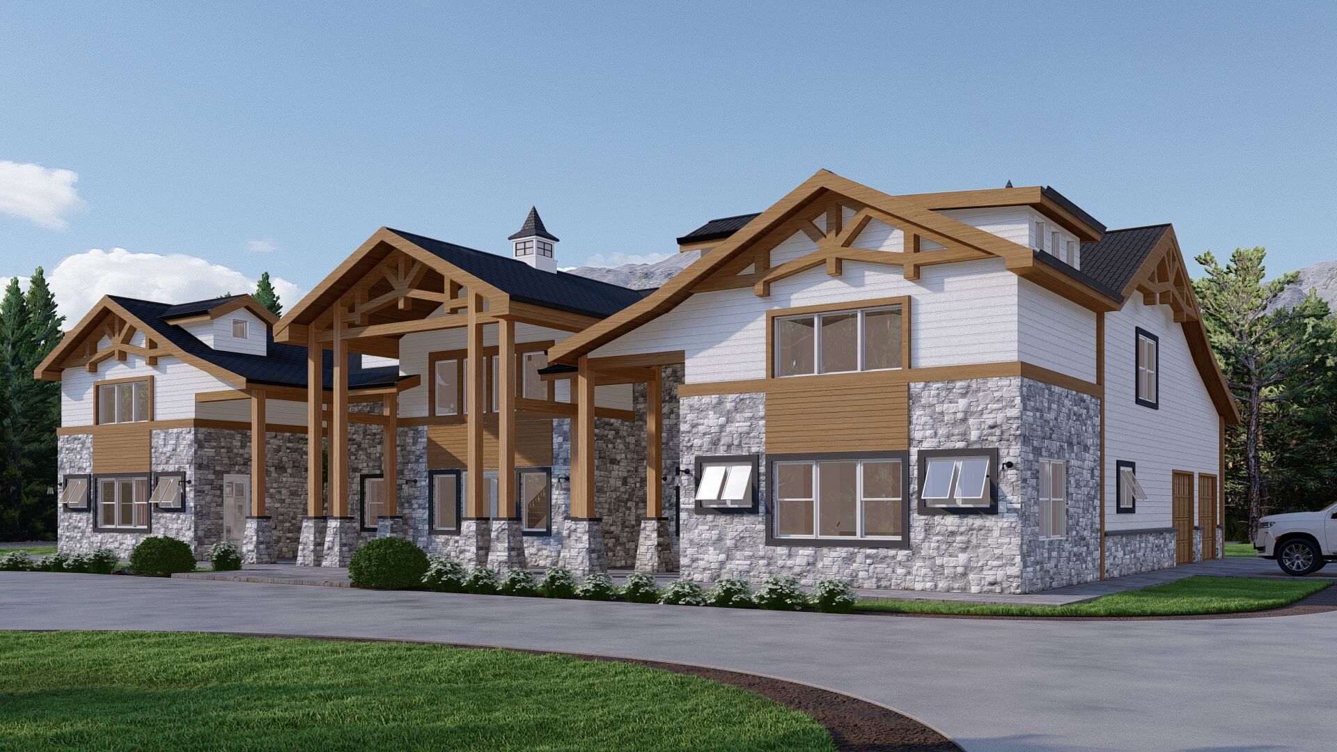 Revit Barndominium House FBX CAD Blue prints 3D model_1