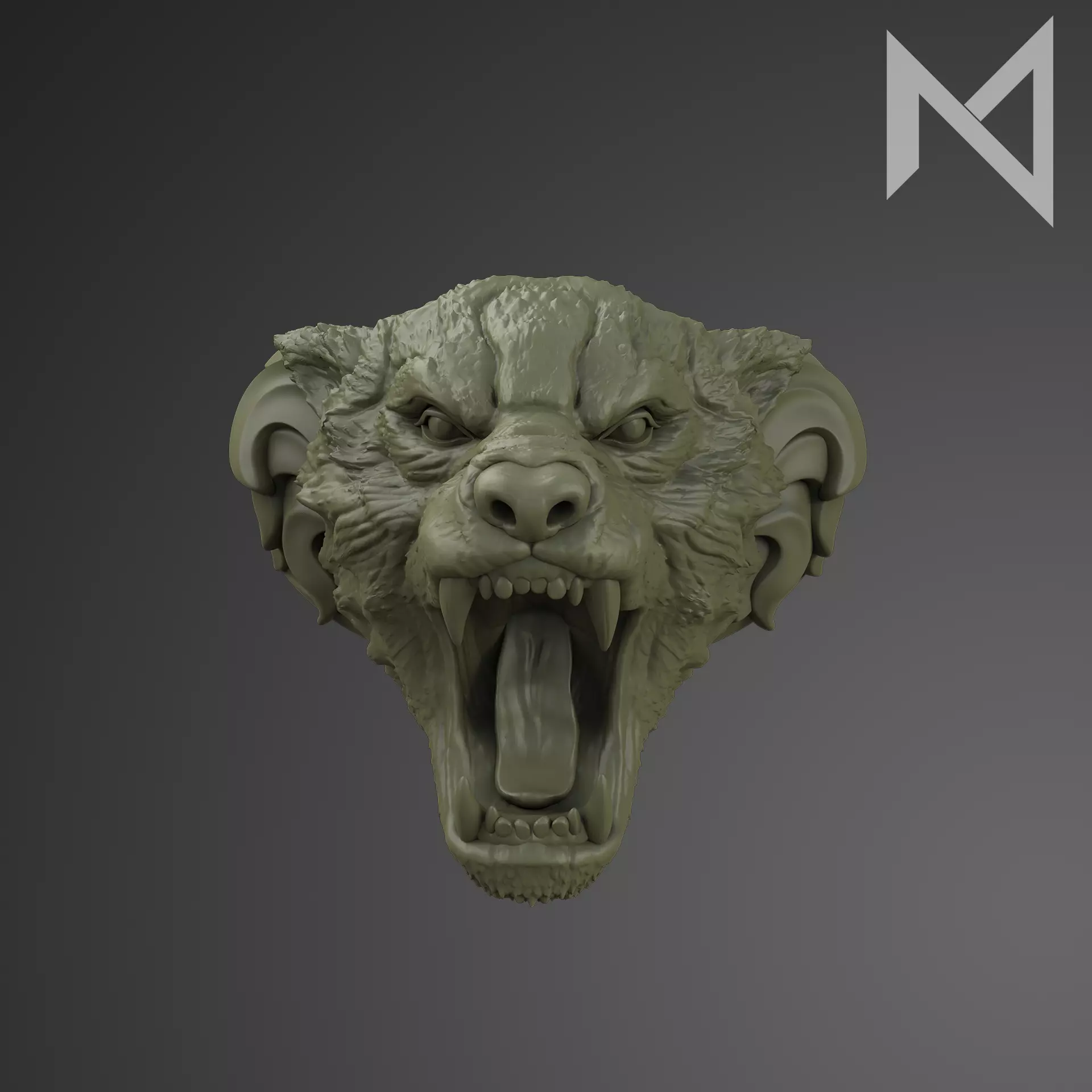 Wolf Ring 3D print model