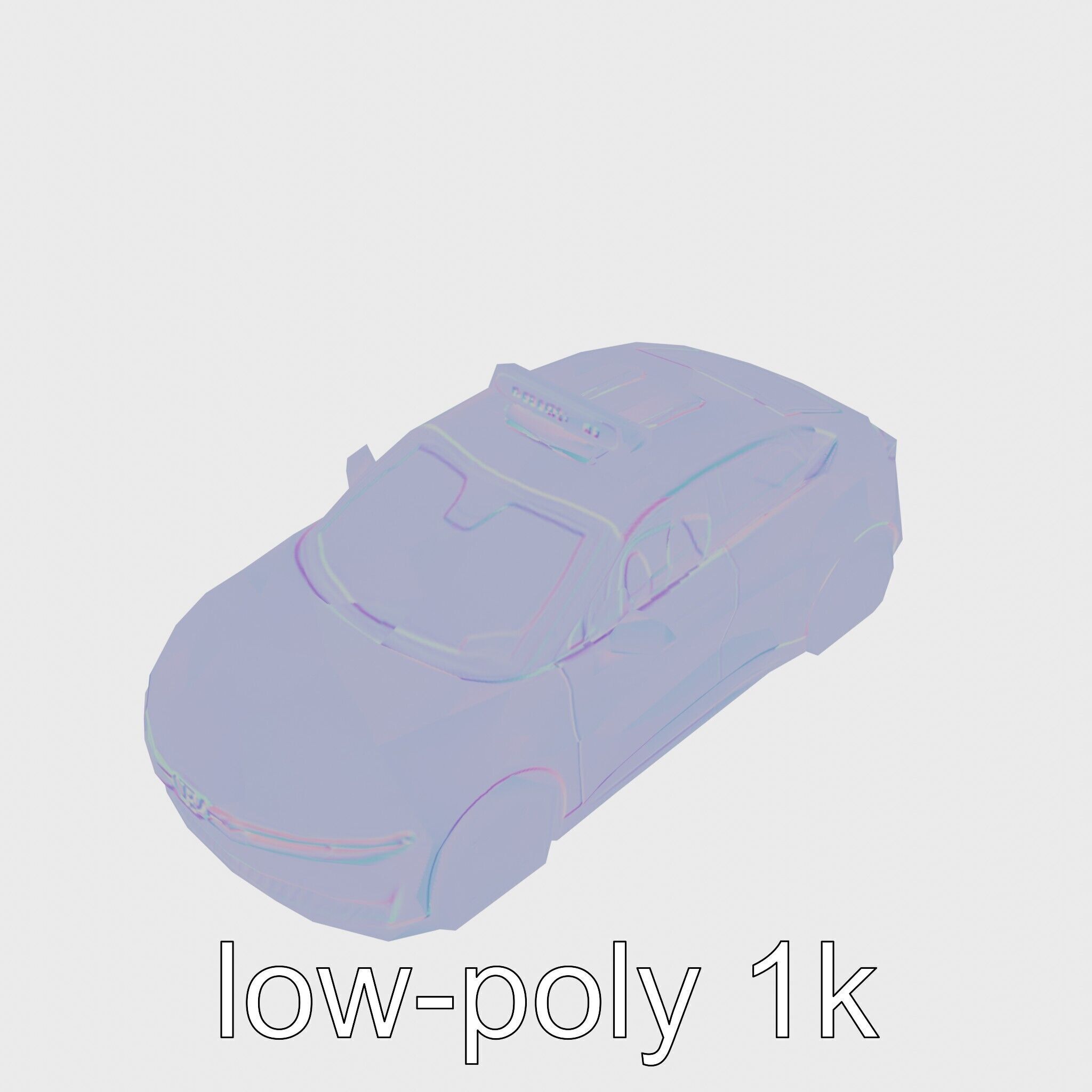 Futuristic Flying Car Taxi Concept Low-poly 3D model_16
