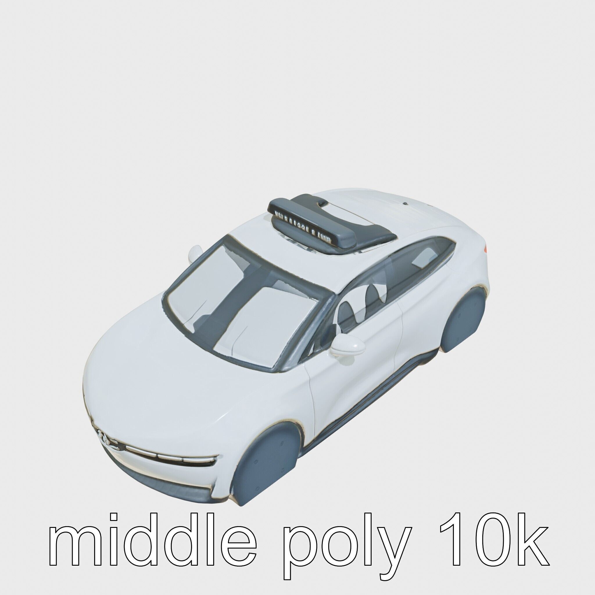 Futuristic Flying Car Taxi Concept Low-poly 3D model_8