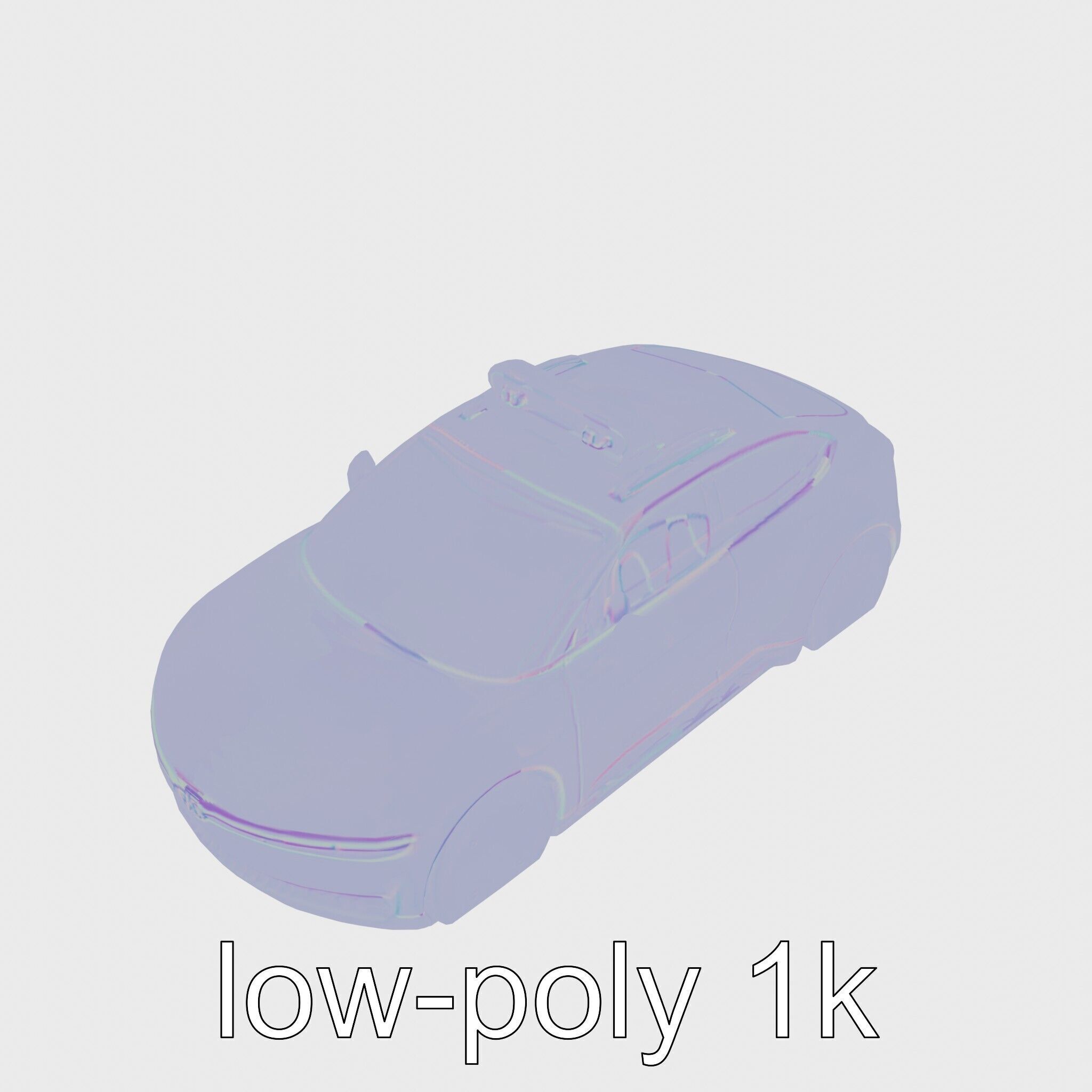 Futuristic Flying Car Taxi Concept Low-poly 3D model_23