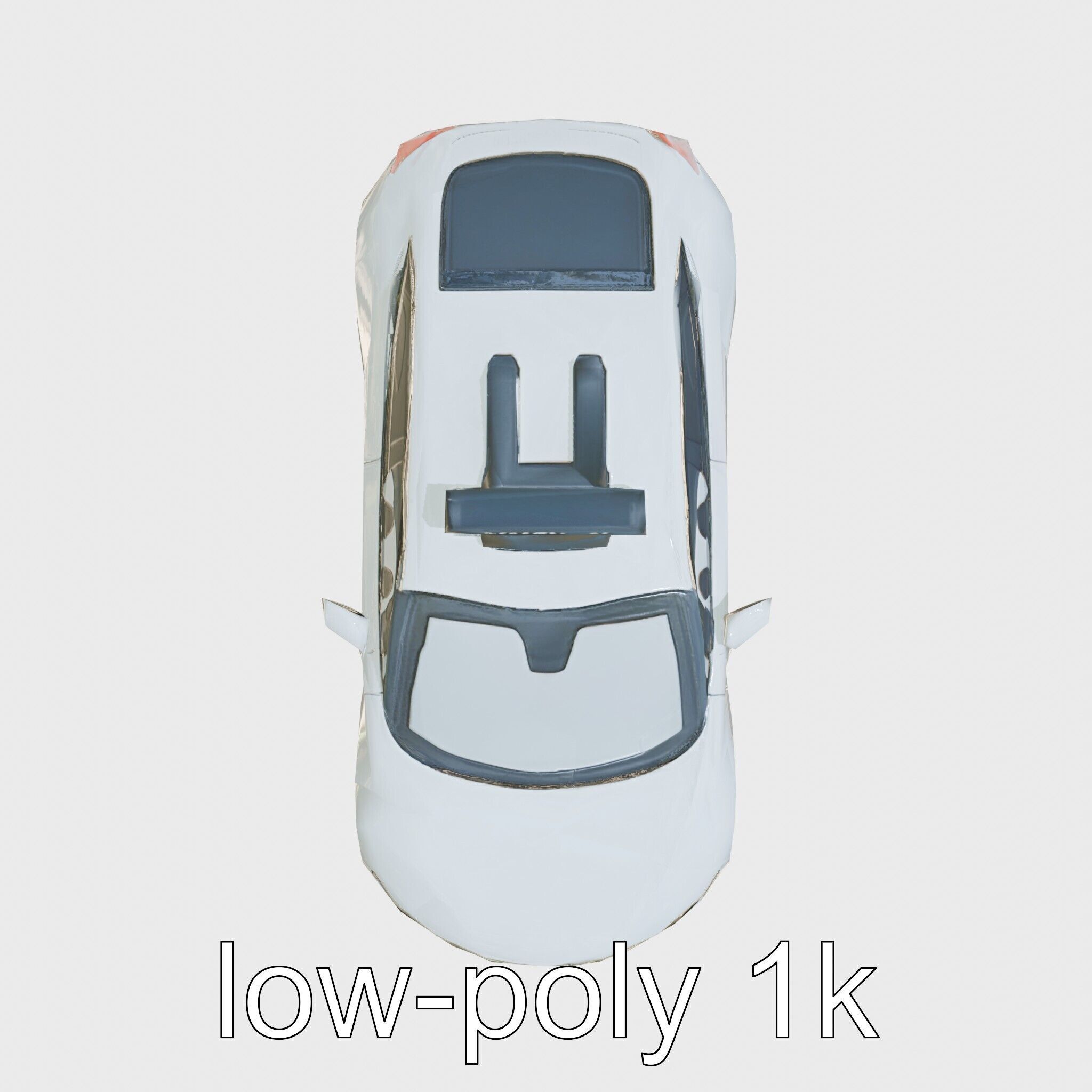 Futuristic Flying Car Taxi Concept Low-poly 3D model_13
