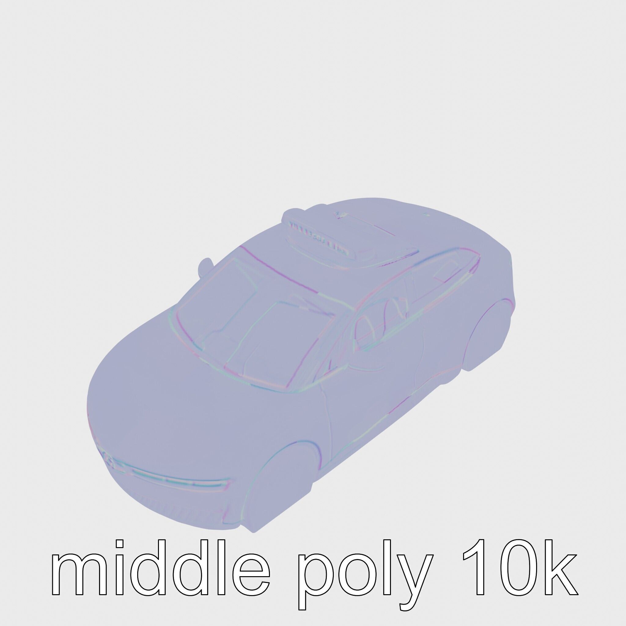 Futuristic Flying Car Taxi Concept Low-poly 3D model_18