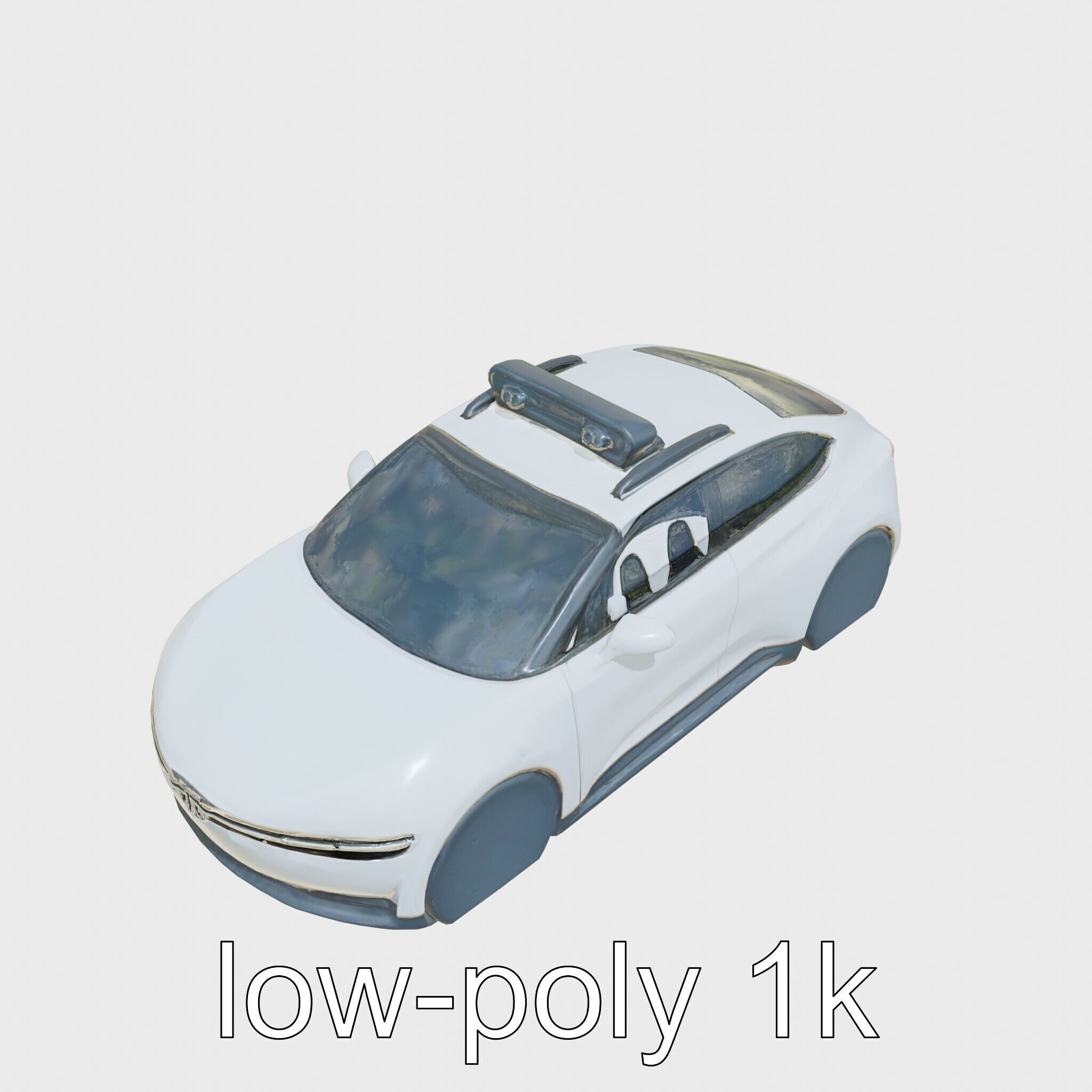 Futuristic Flying Car Taxi Concept Low-poly 3D model_27