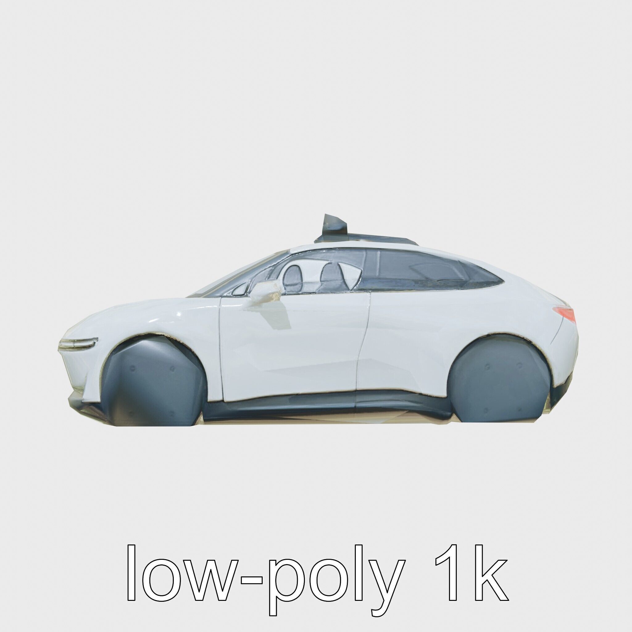 Futuristic Flying Car Taxi Concept Low-poly 3D model_22