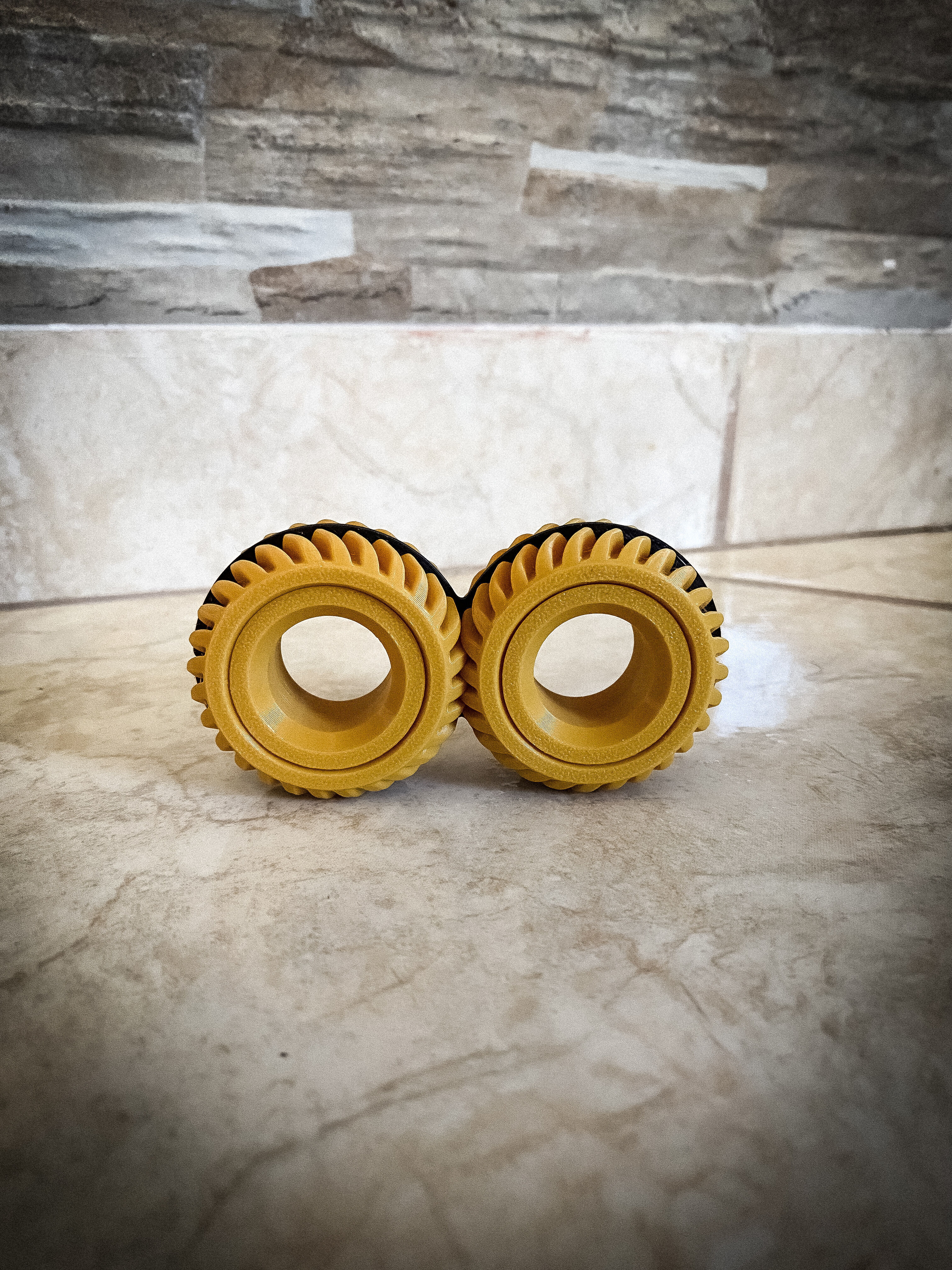 Double Helical Gear w Retainer Ring Fidget Spinner 3D print model_3