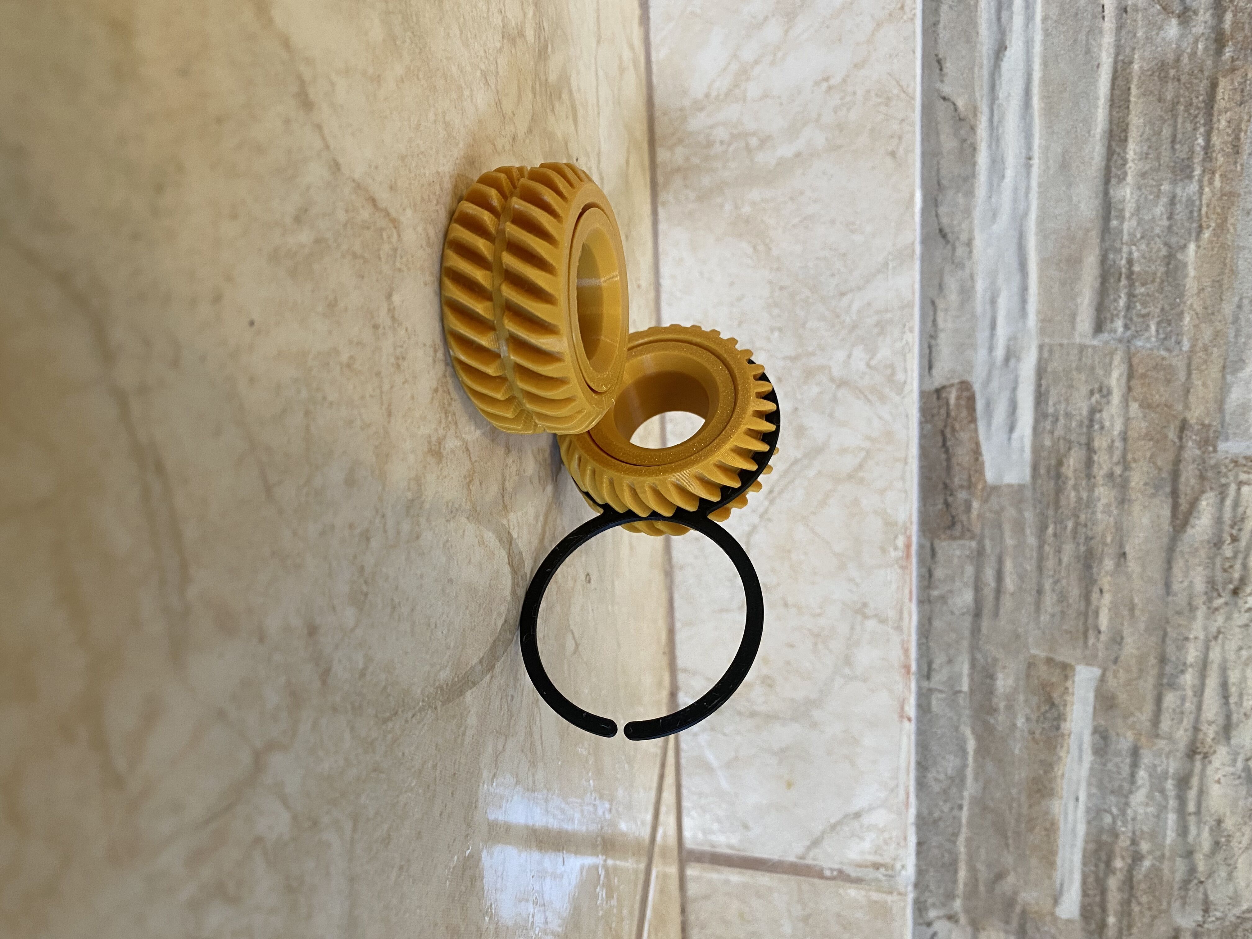 Double Helical Gear w Retainer Ring Fidget Spinner 3D print model_8