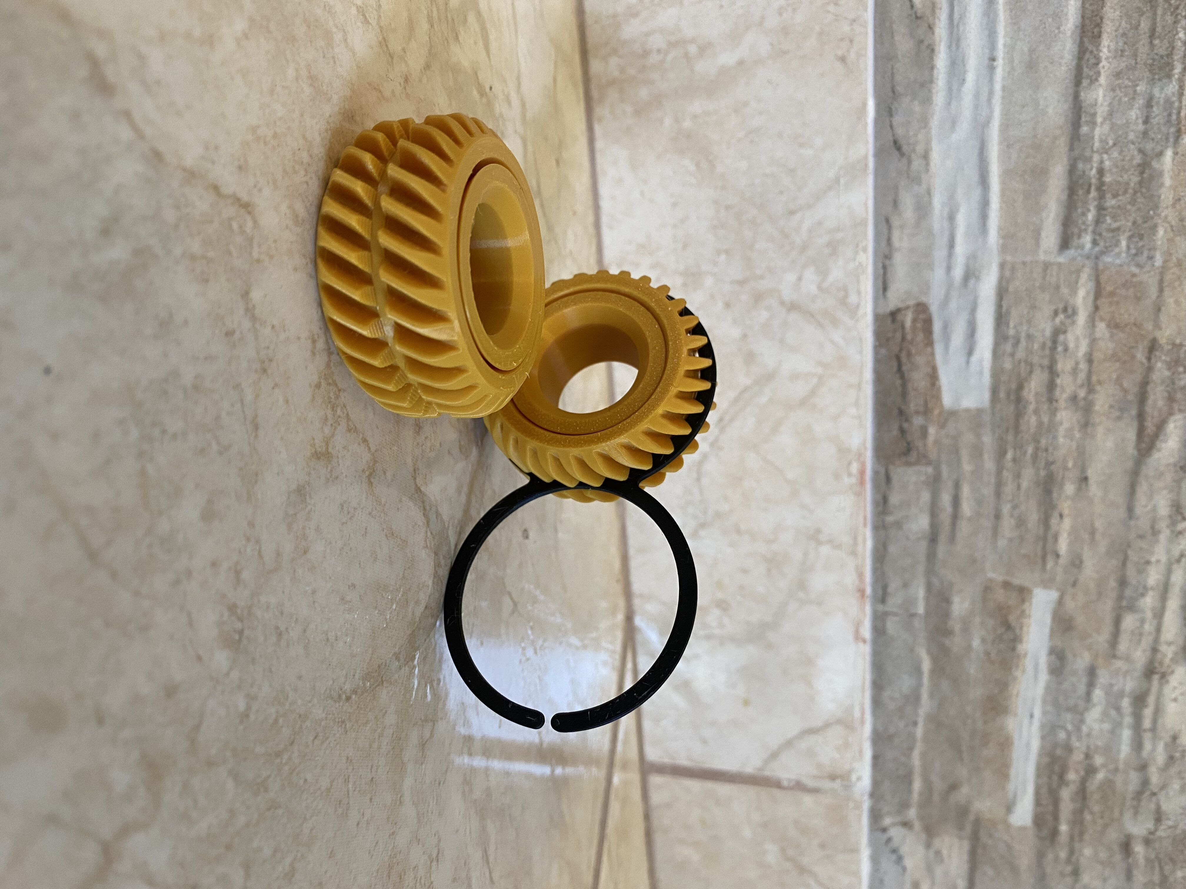 Double Helical Gear w Retainer Ring Fidget Spinner 3D print model_7