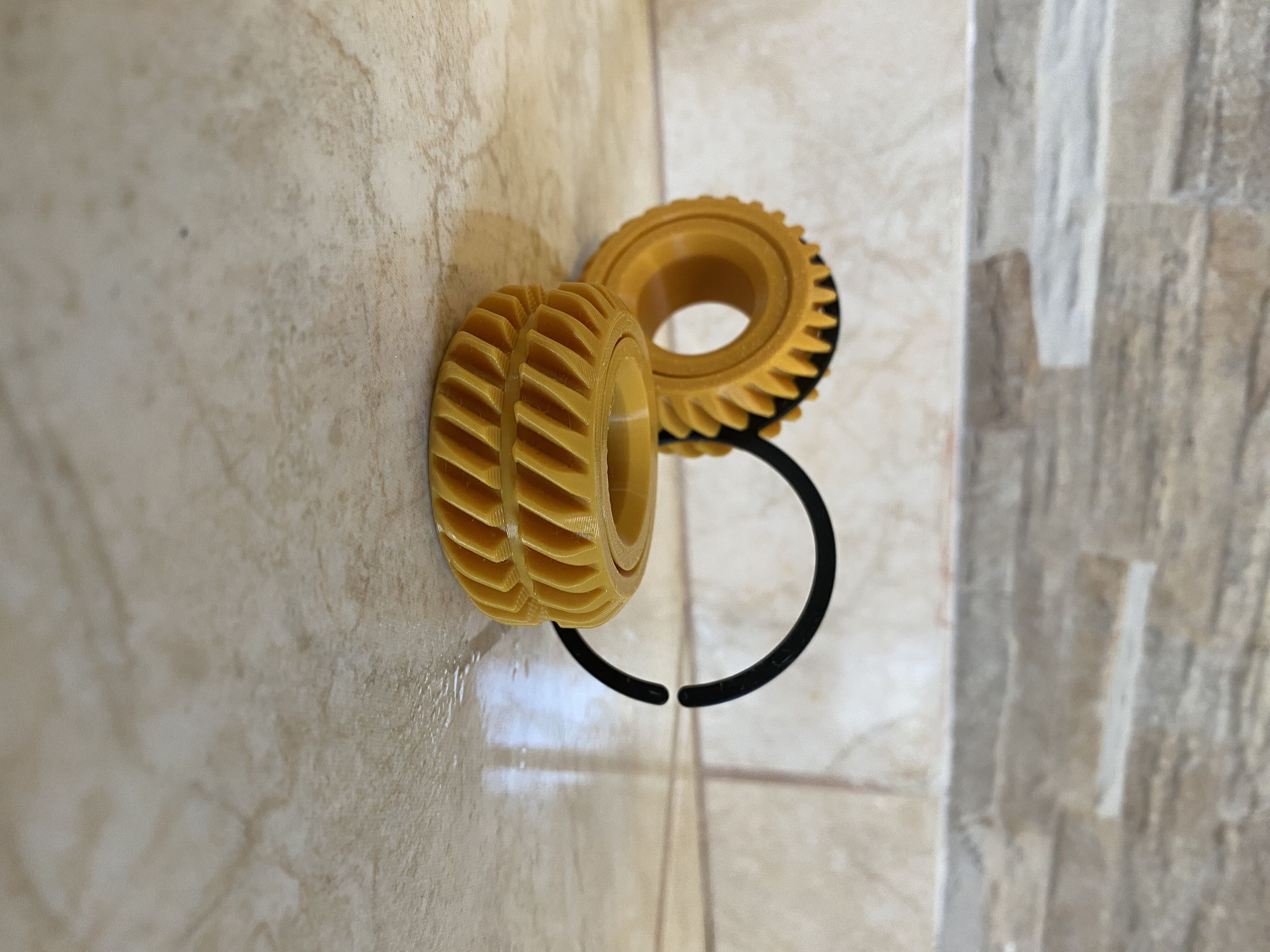 Double Helical Gear w Retainer Ring Fidget Spinner 3D print model_6