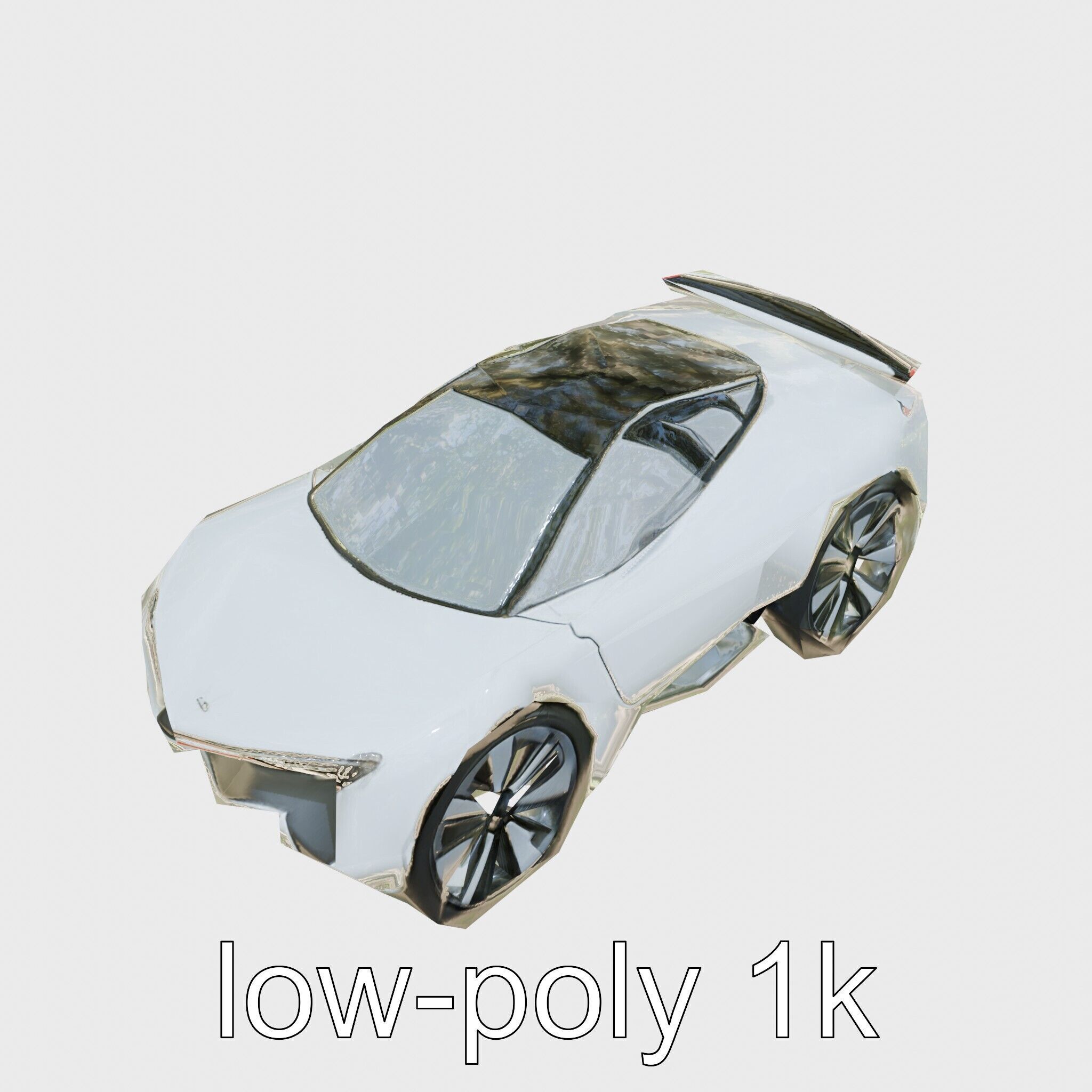 Futuristic Flying Car Taxi Concept Low-poly 3D model_10