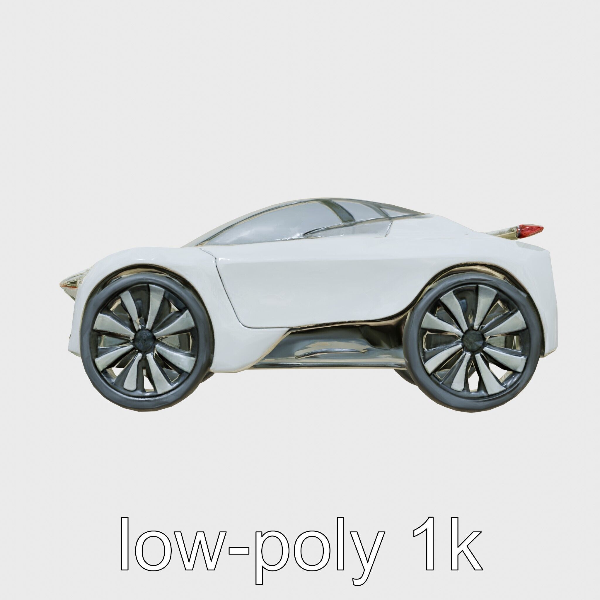 Futuristic Flying Car Taxi Concept Low-poly 3D model_13