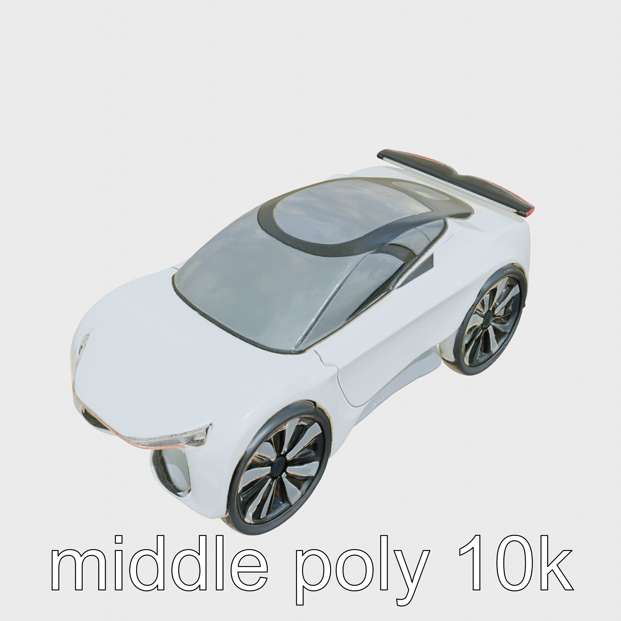 Futuristic Flying Car Taxi Concept Low-poly 3D model_15