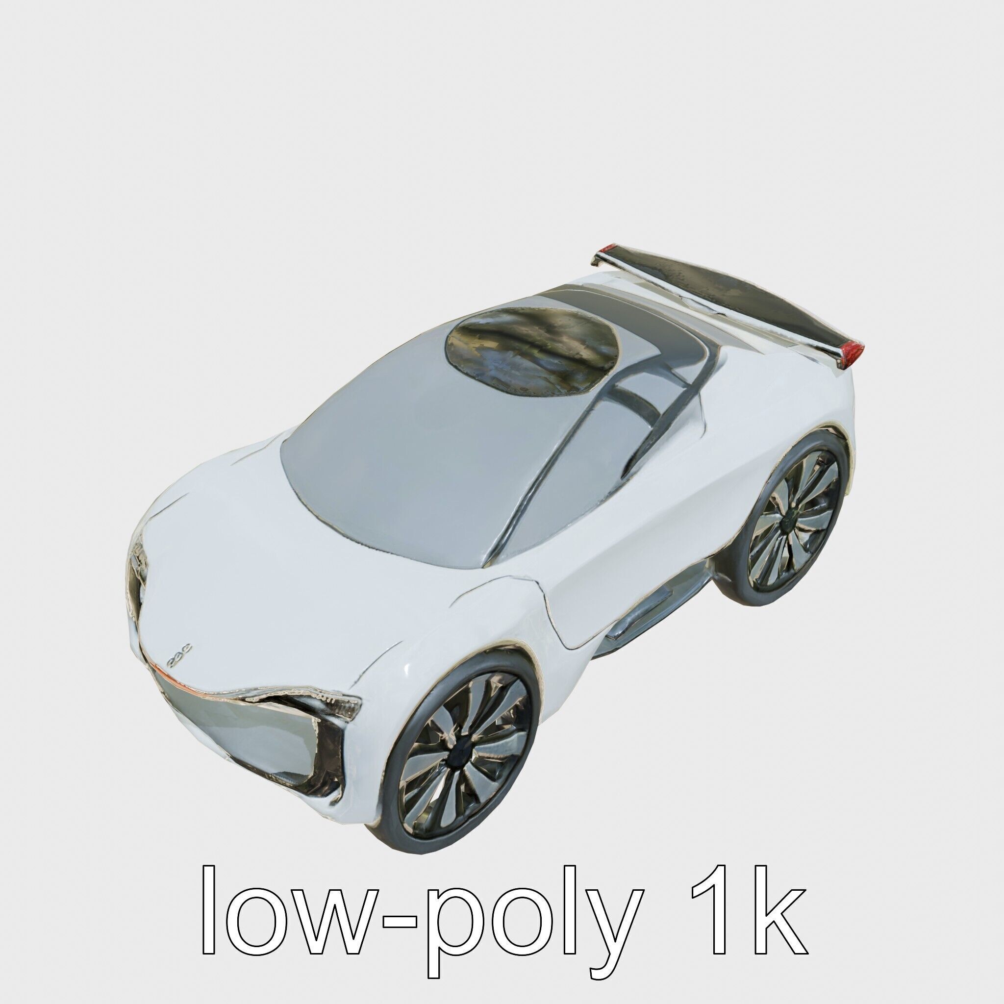 Futuristic Flying Car Taxi Concept Low-poly 3D model_9