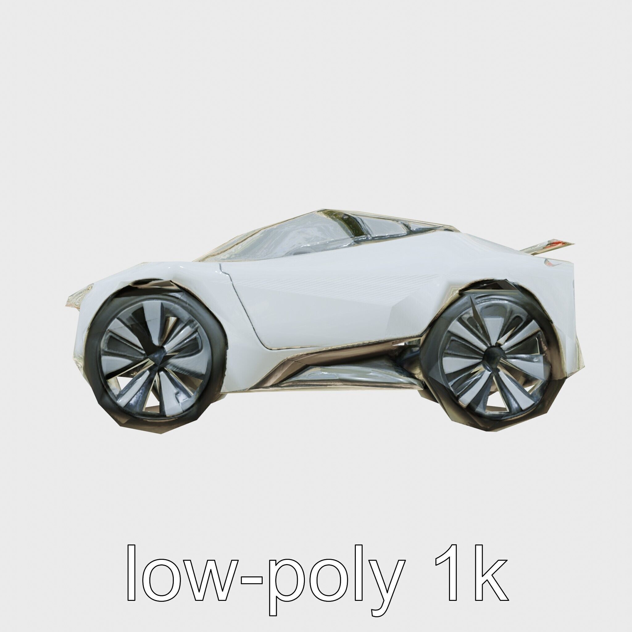 Futuristic Flying Car Taxi Concept Low-poly 3D model_25