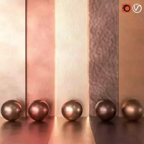 4K Copper Metal Textures  - Seamless PBR - 5 Industrial Finishes