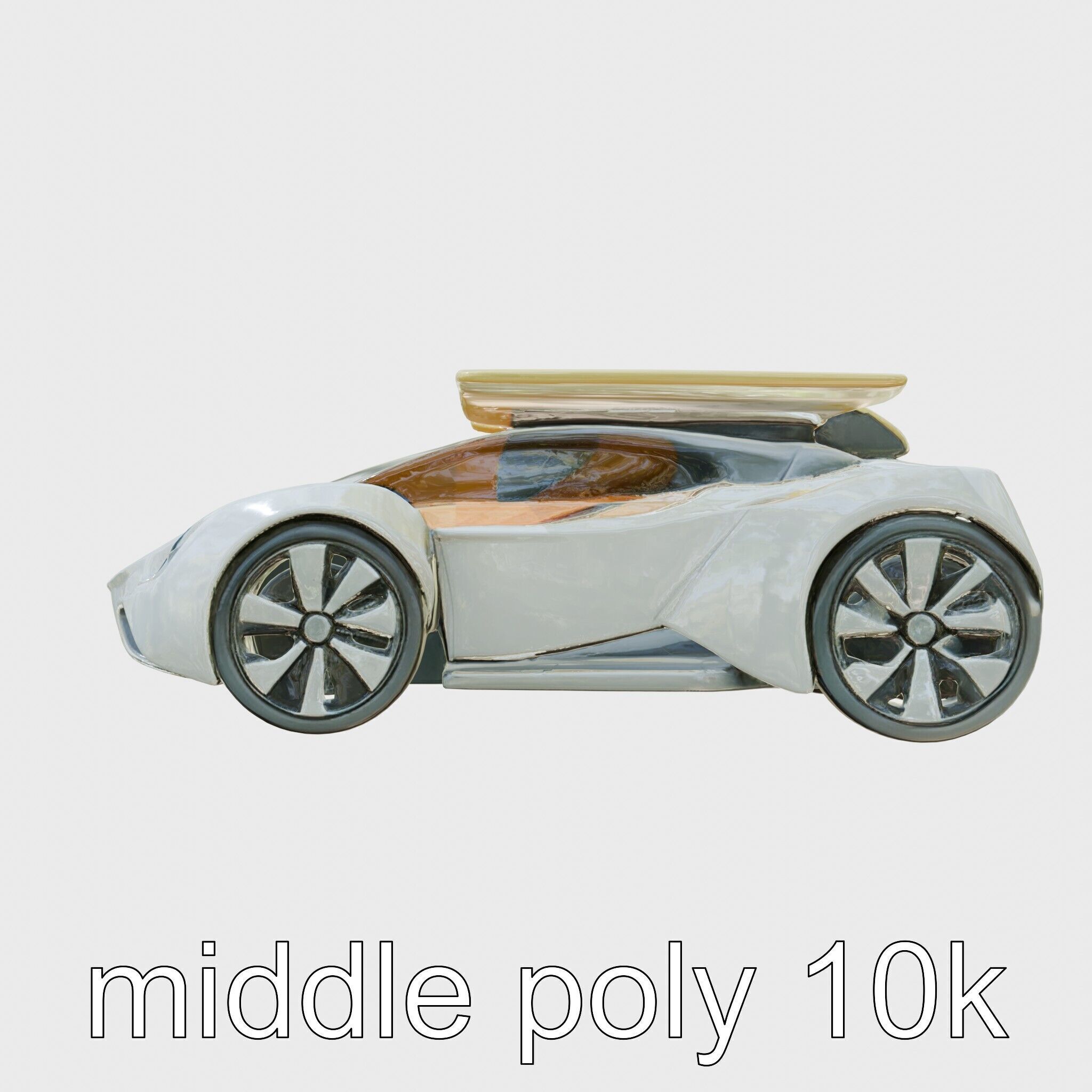 Futuristic Flying Car Taxi Concept Model Low-poly 3D model_8