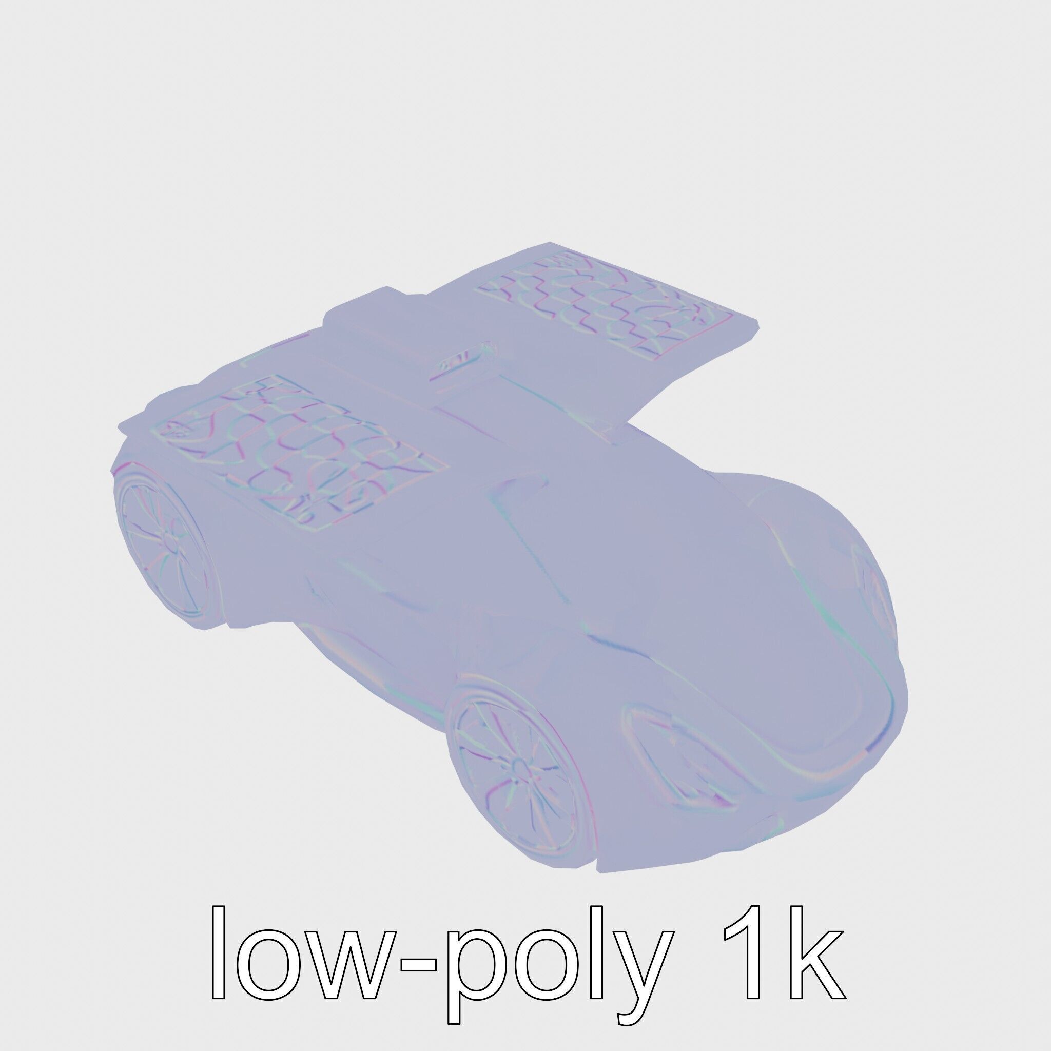 Futuristic Flying Car Taxi Concept Model Low-poly 3D model_11