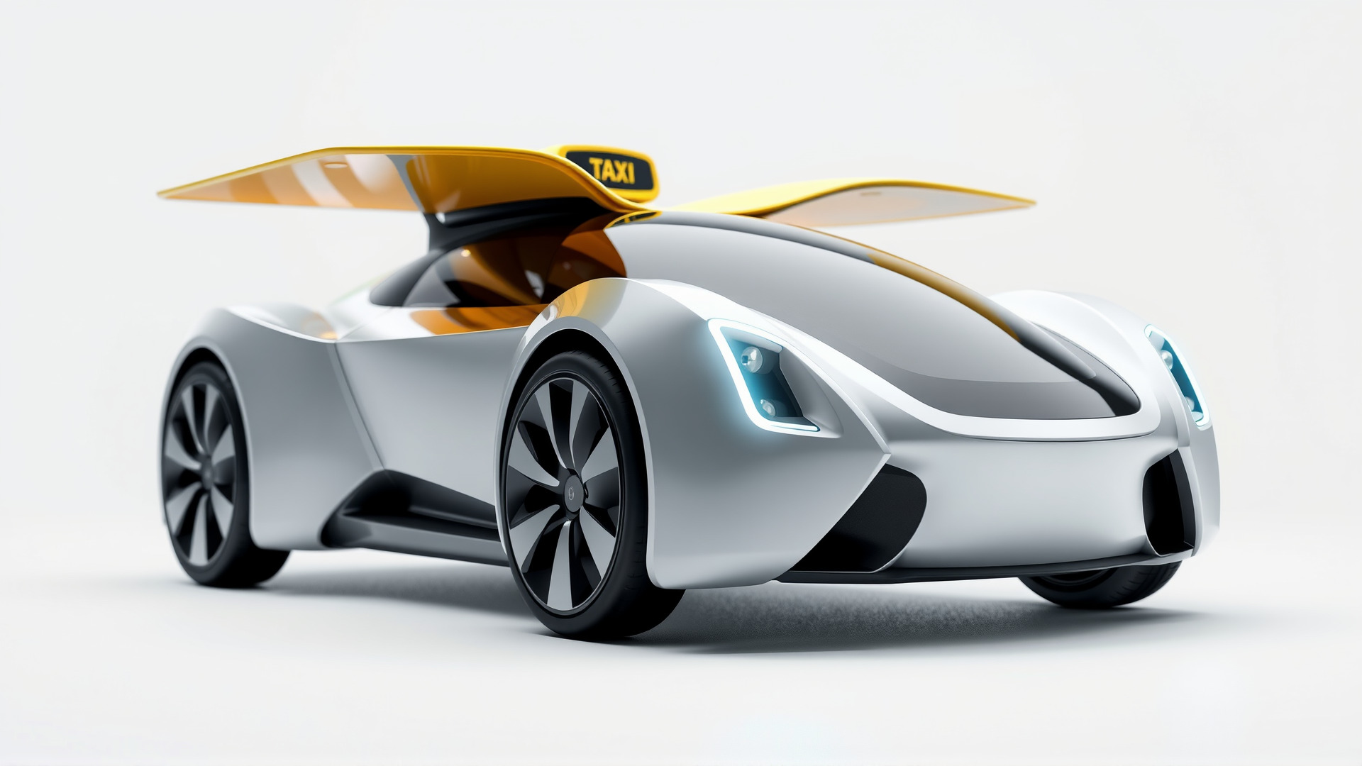 Futuristic Flying Car Taxi Concept Model Low-poly 3D model_3
