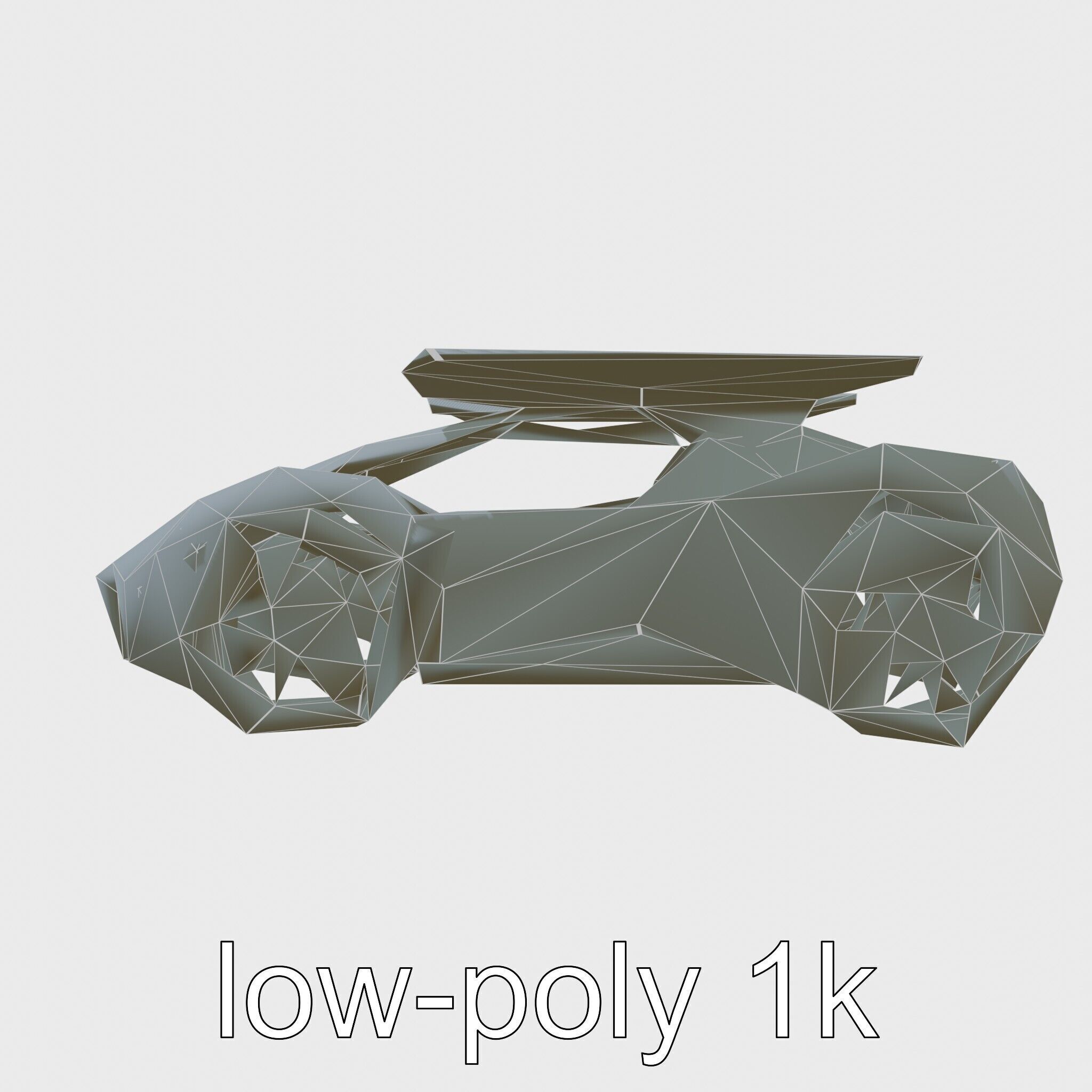 Futuristic Flying Car Taxi Concept Model Low-poly 3D model_13