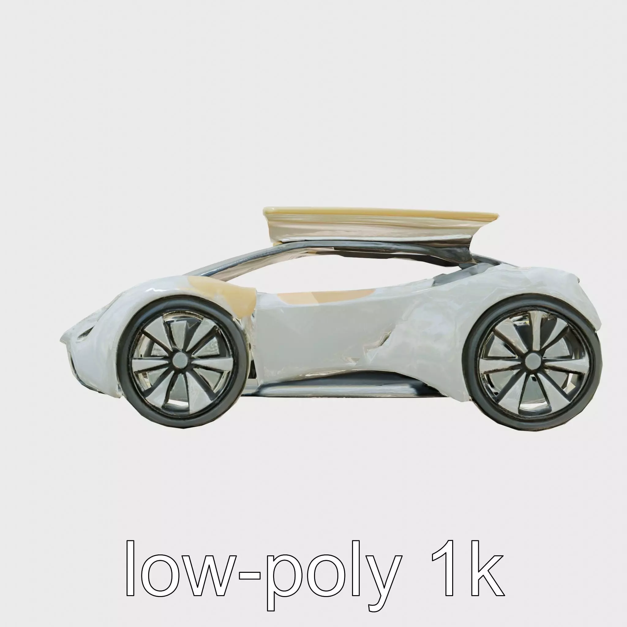 Futuristic Flying Car Taxi Concept Model Low-poly 3D model_0