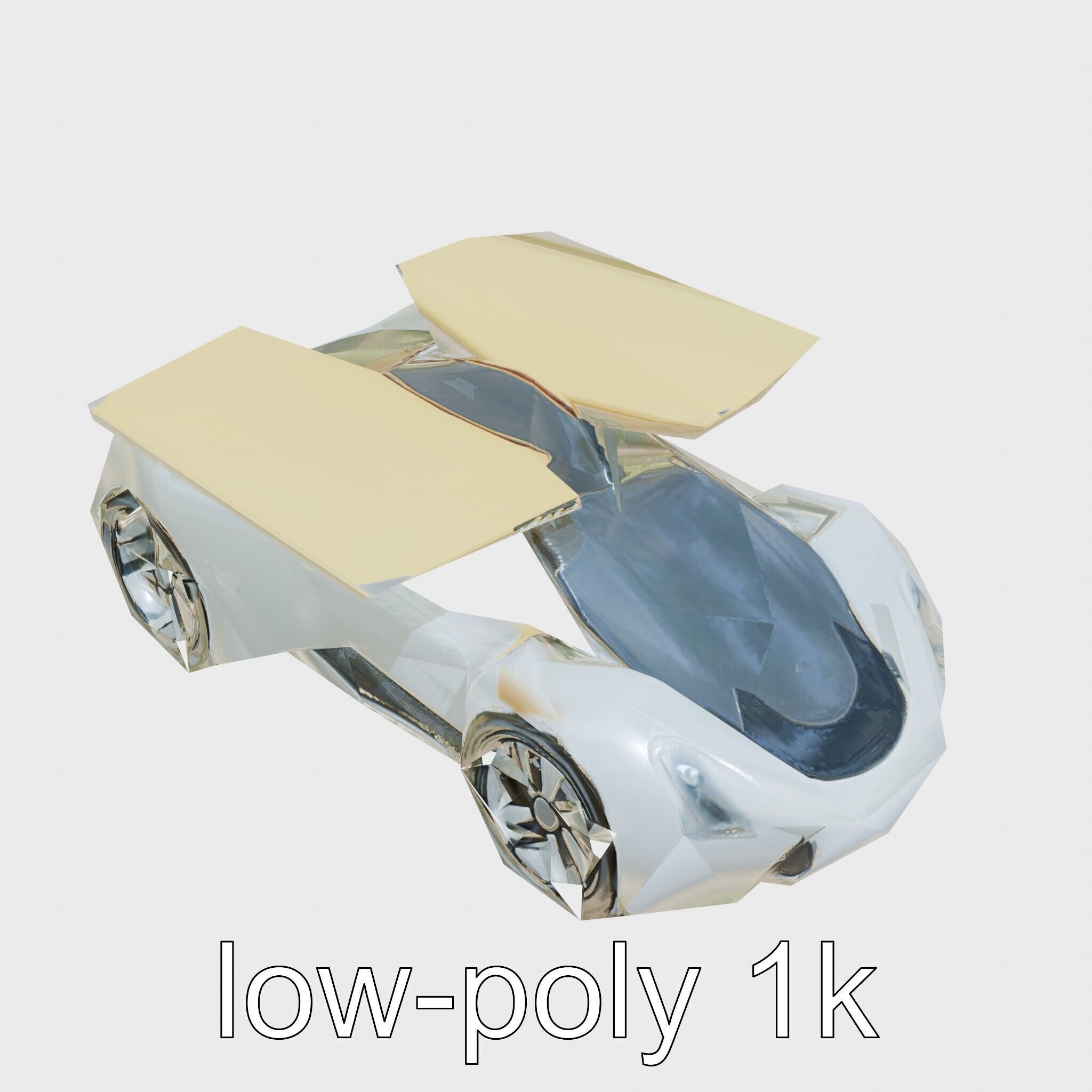 Futuristic Flying Car Taxi Concept Model Low-poly 3D model_21