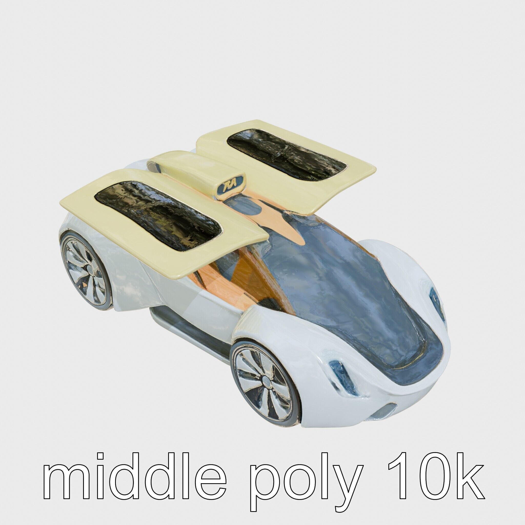 Futuristic Flying Car Taxi Concept Model Low-poly 3D model_22