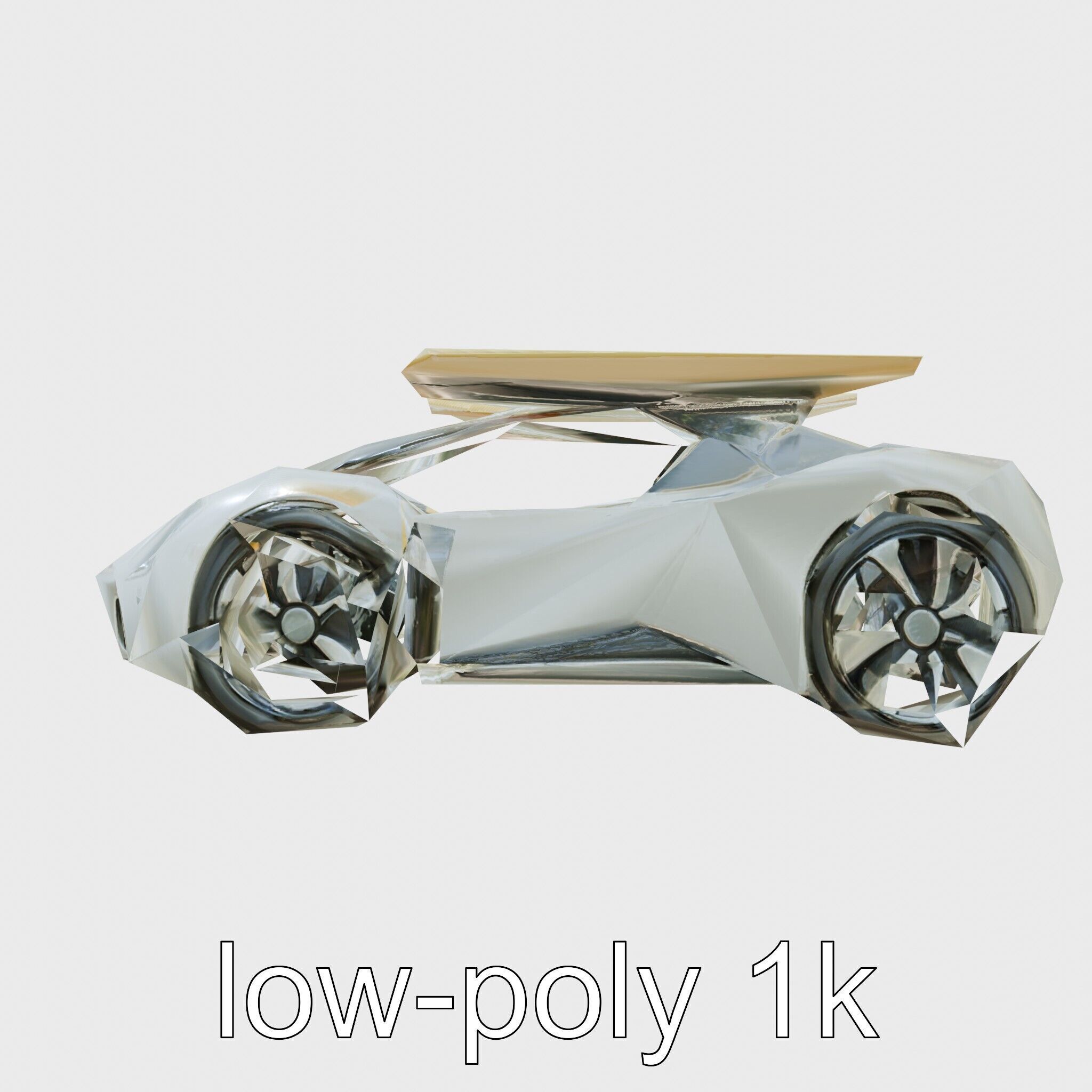 Futuristic Flying Car Taxi Concept Model Low-poly 3D model_23