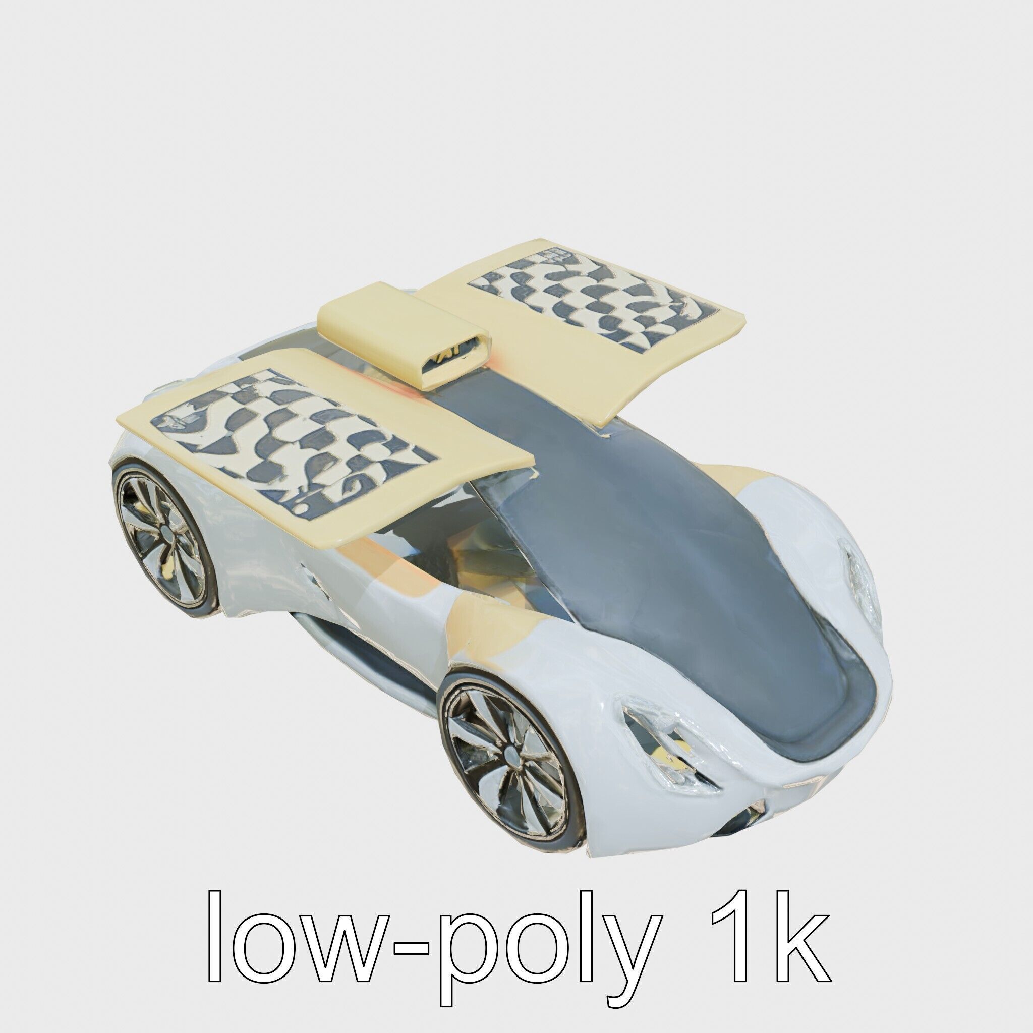 Futuristic Flying Car Taxi Concept Model Low-poly 3D model_9