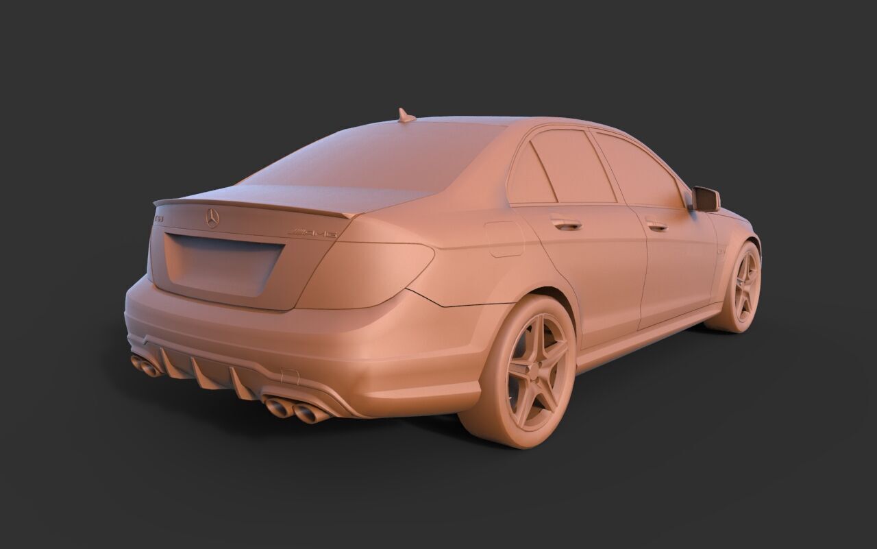 Mercedes-Benz C63 AMG 2012 3D print model_3