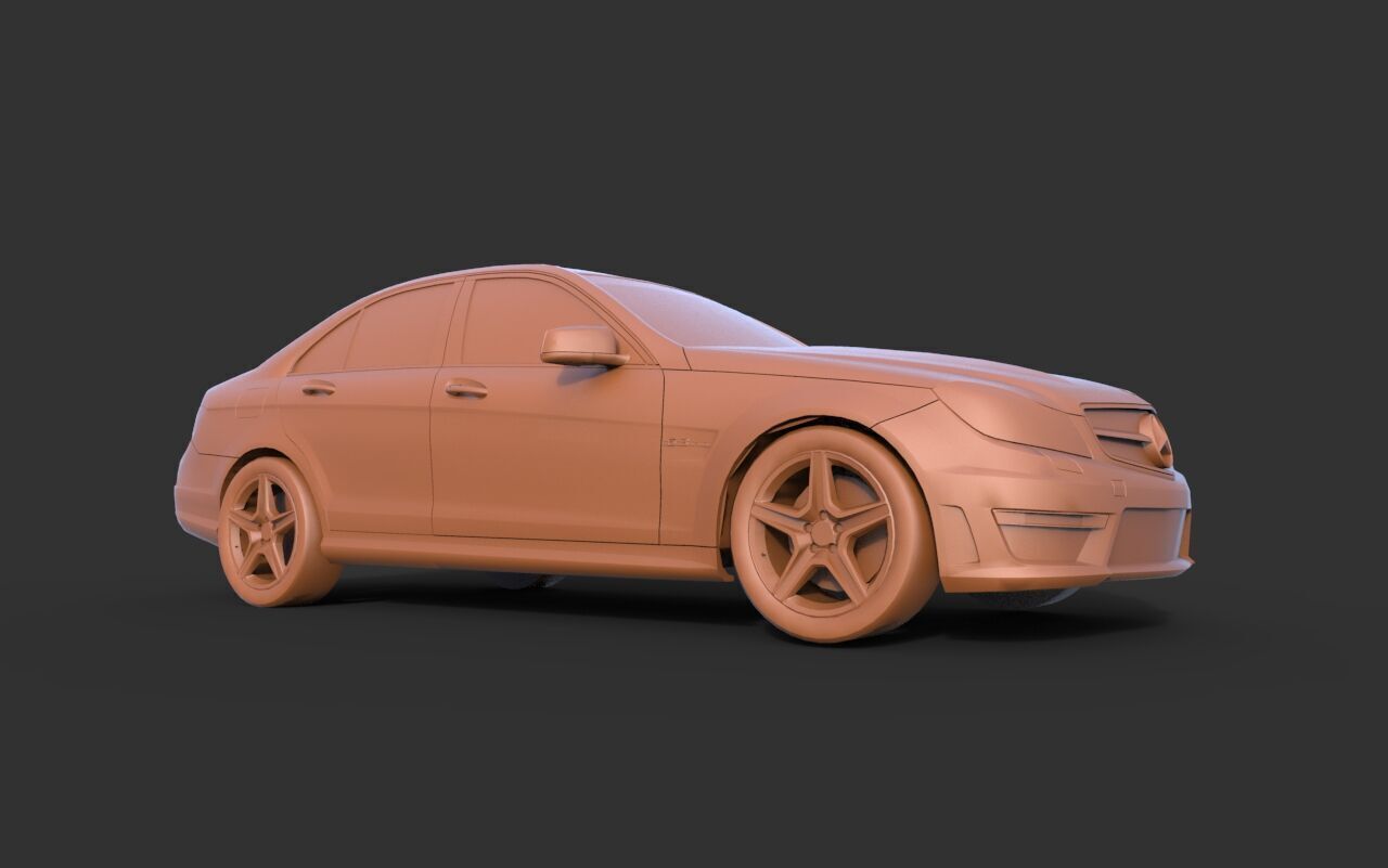 Mercedes-Benz C63 AMG 2012 3D print model_1