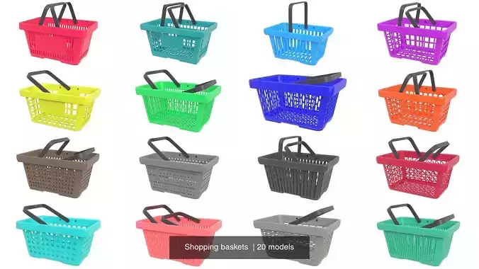 Shopping baskets  3D Model Collection