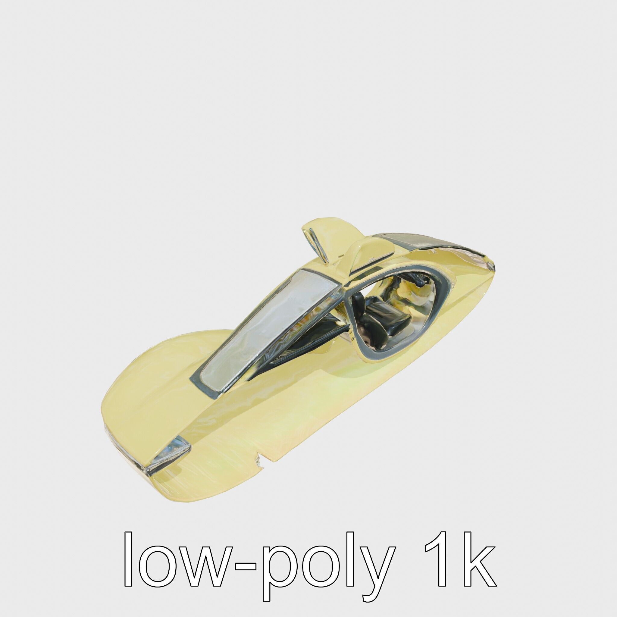 Futuristic Flying Taxi Concept Car Model Low-poly 3D model_6