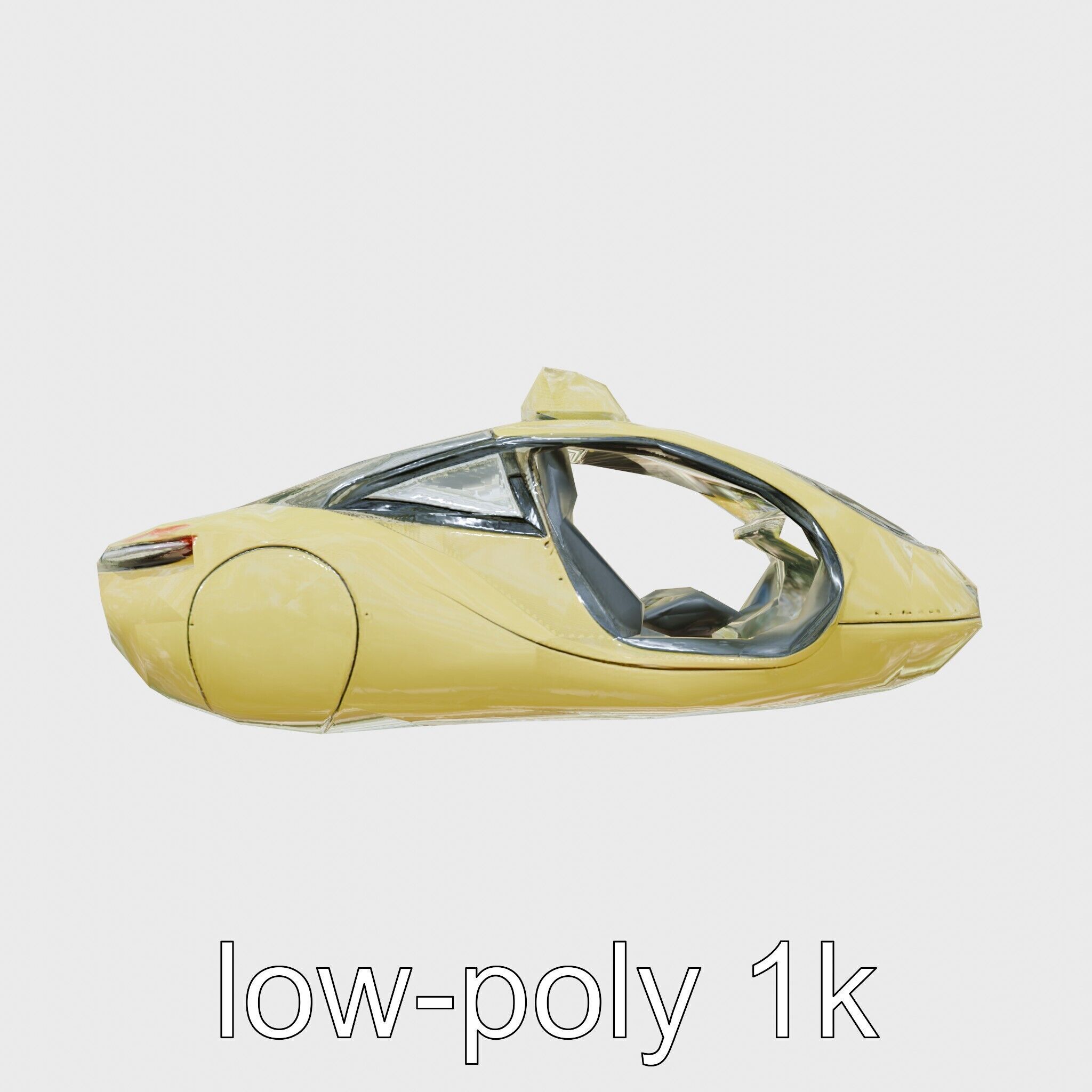 Futuristic Flying Taxi Concept Car Model Low-poly 3D model_19